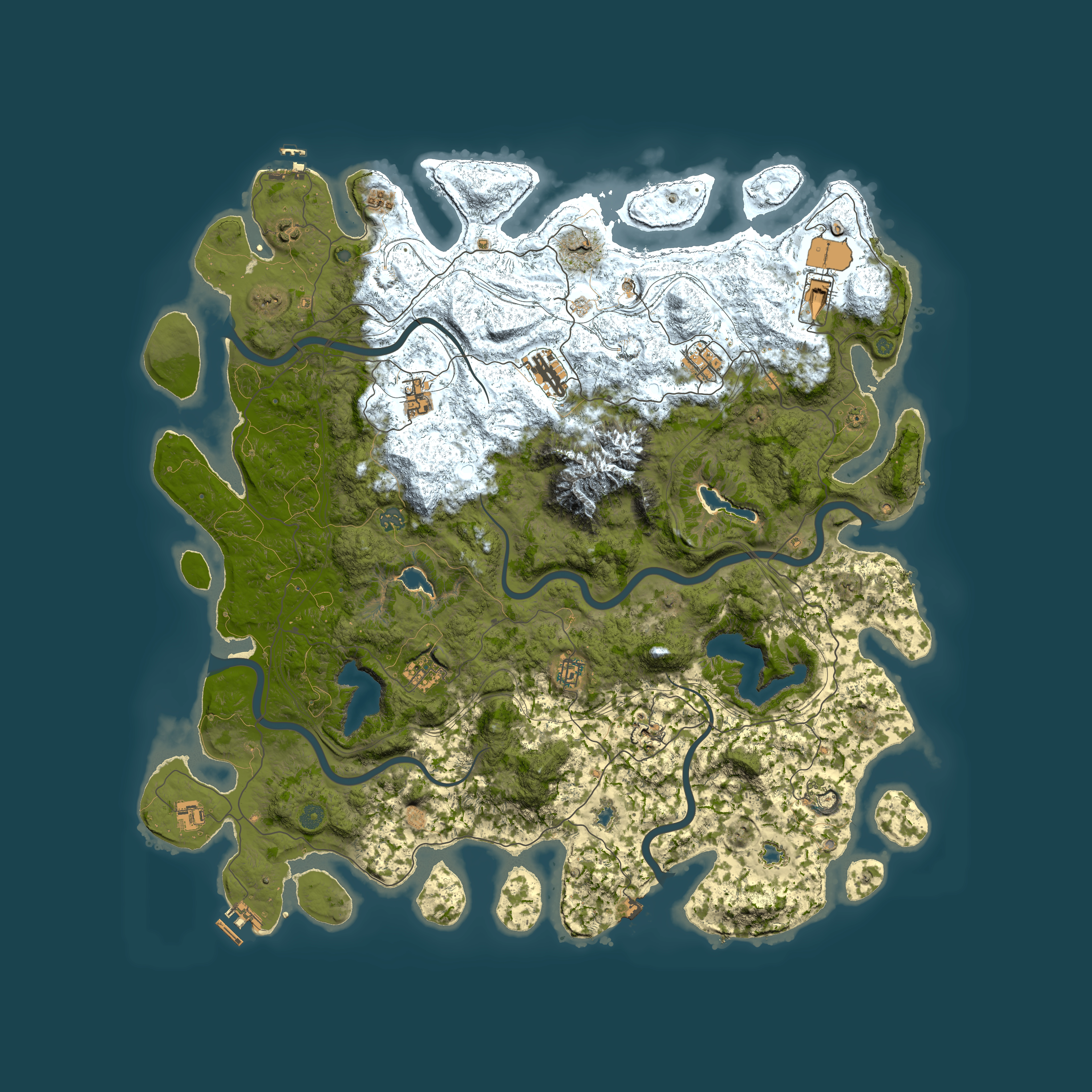 Full top-down render of Rust map seed 385866446, 5300x5300m