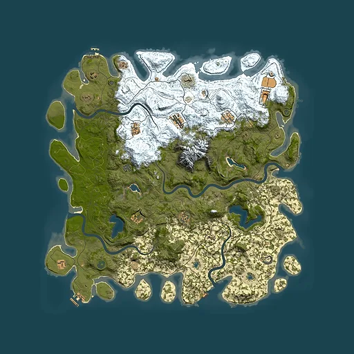 Rust map seed 385866446, 5300x5300m top-down preview