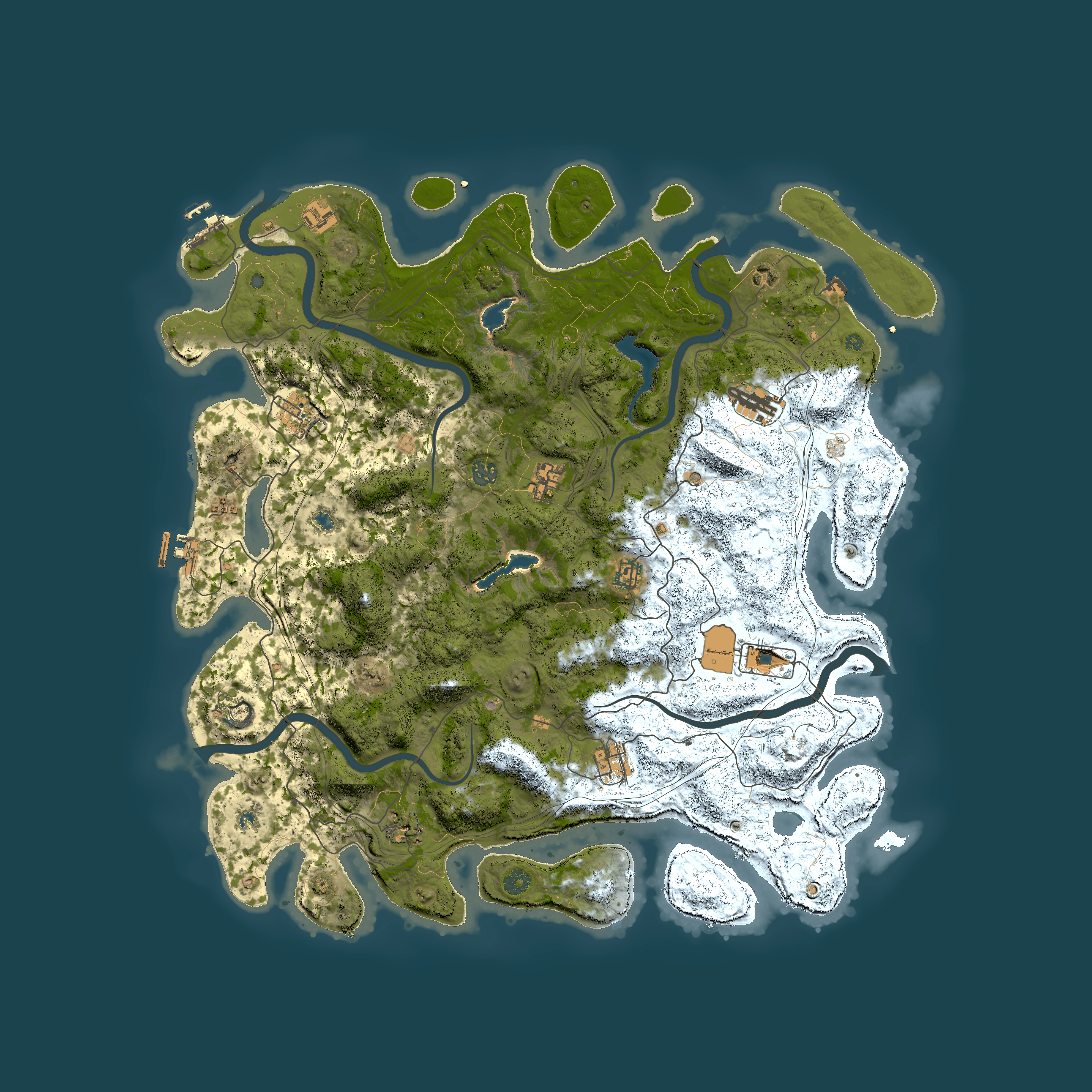 Full top-down render of Rust map seed 536052333, 4900x4900m