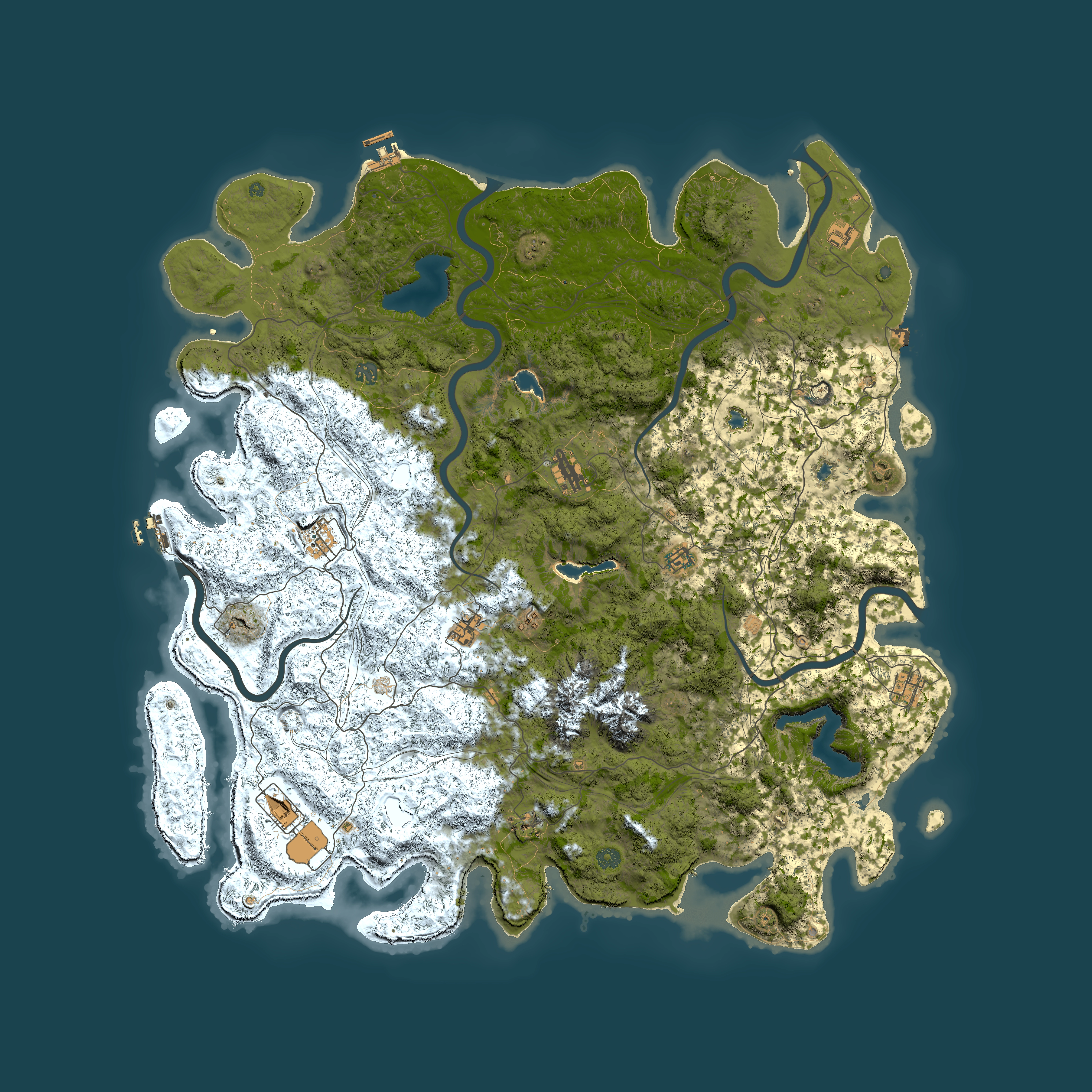 Full top-down render of Rust map seed 1897499441, 5650x5650m