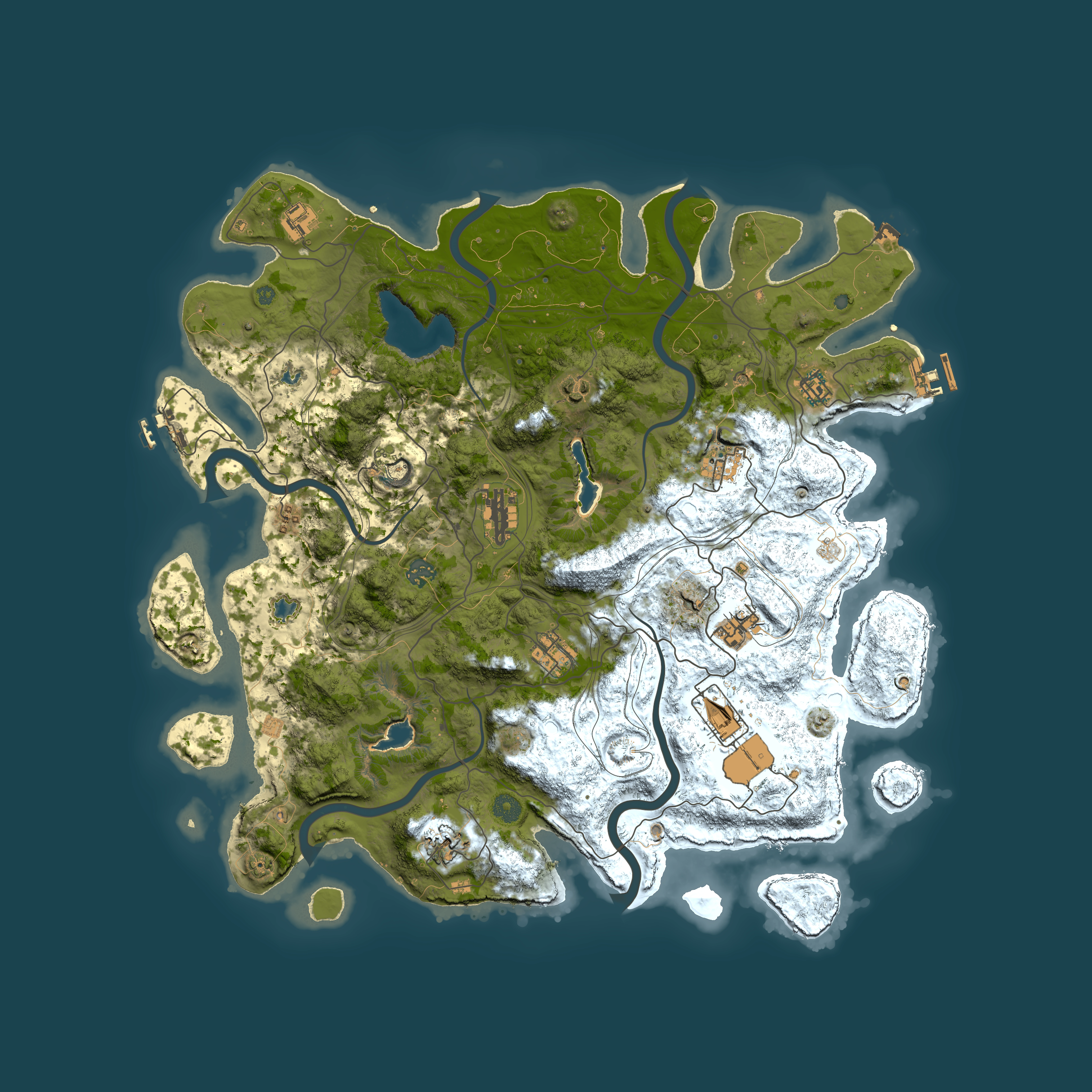 Full top-down render of Rust map seed 1988750333, 4550x4550m