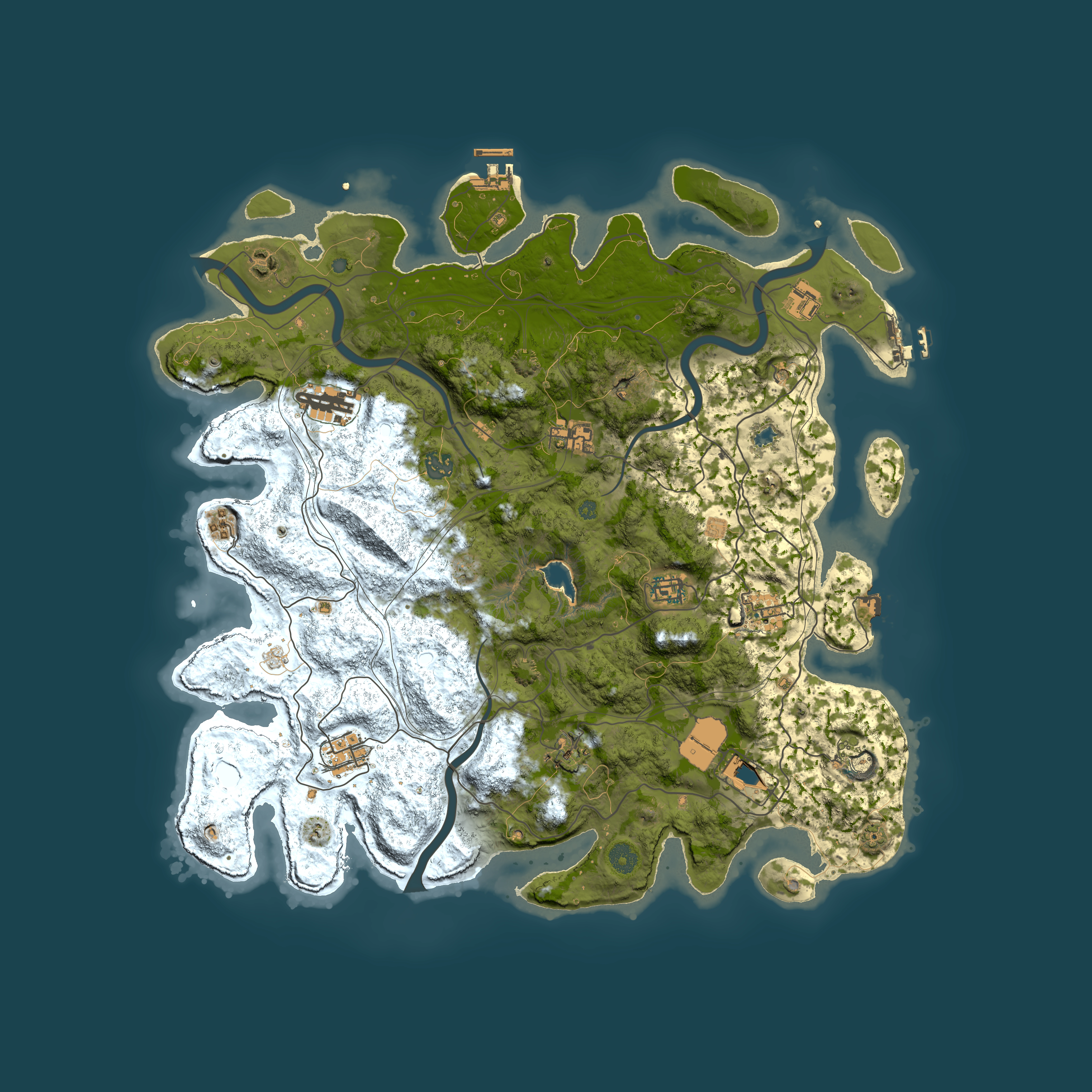 Full top-down render of Rust map seed 643391686, 4400x4400m