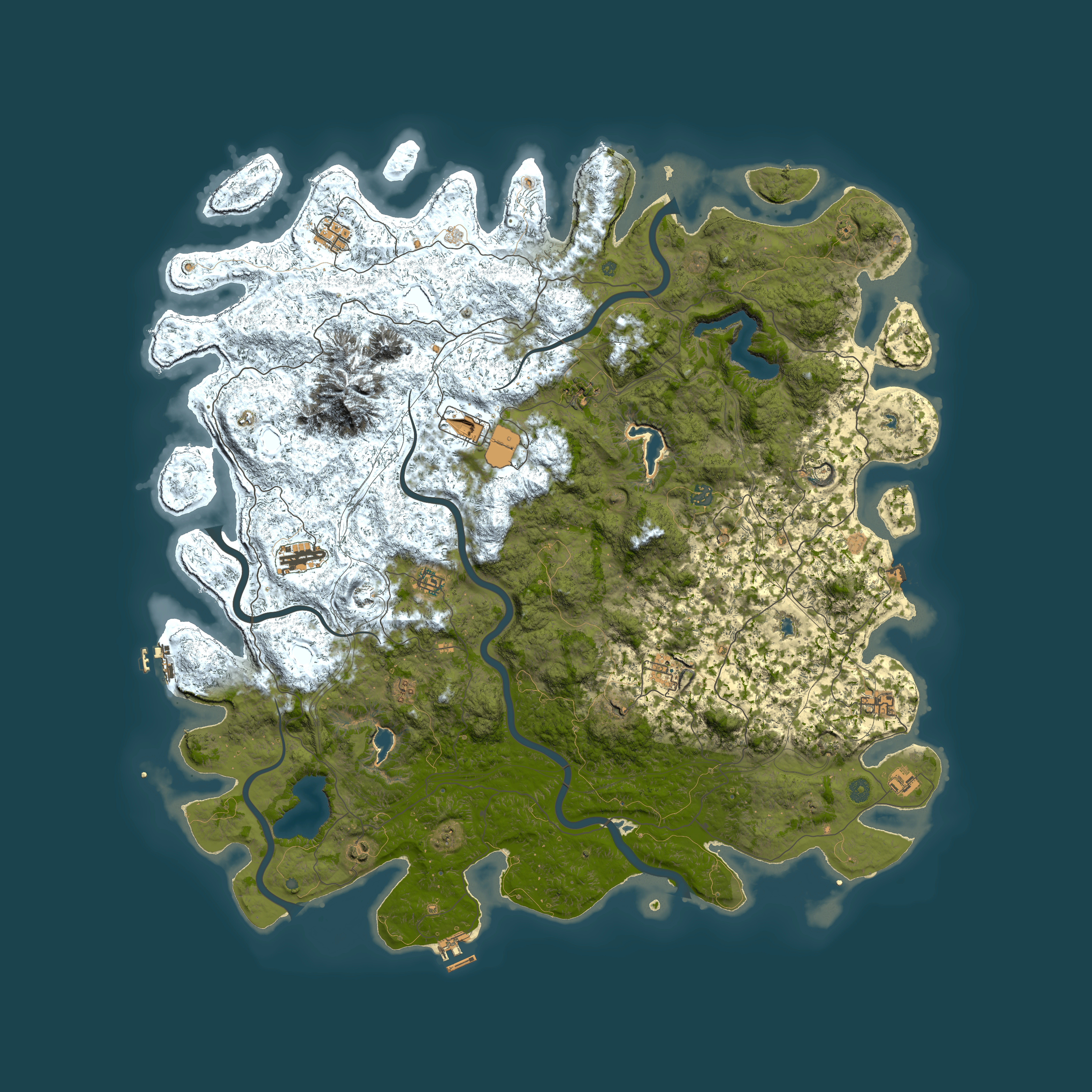 Full top-down render of Rust map seed 239856769, 5750x5750m