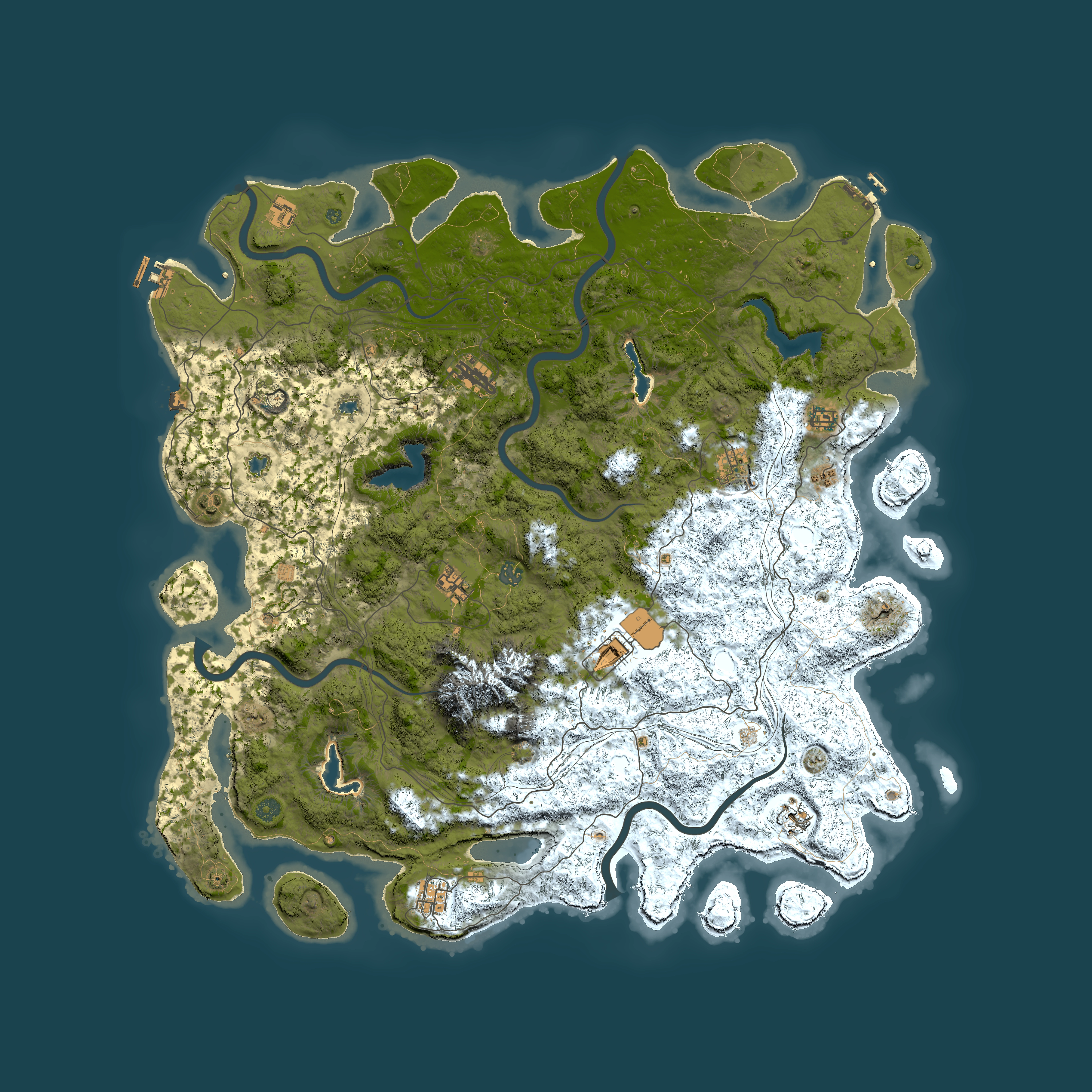 Full top-down render of Rust map seed 1640286250, 5500x5500m