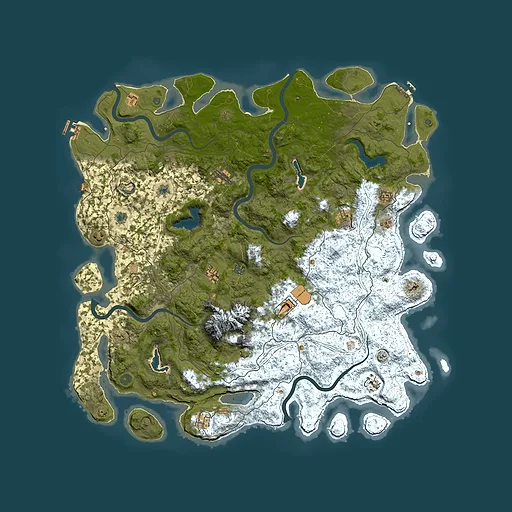 Rust map seed 1640286250, 5500x5500m top-down preview