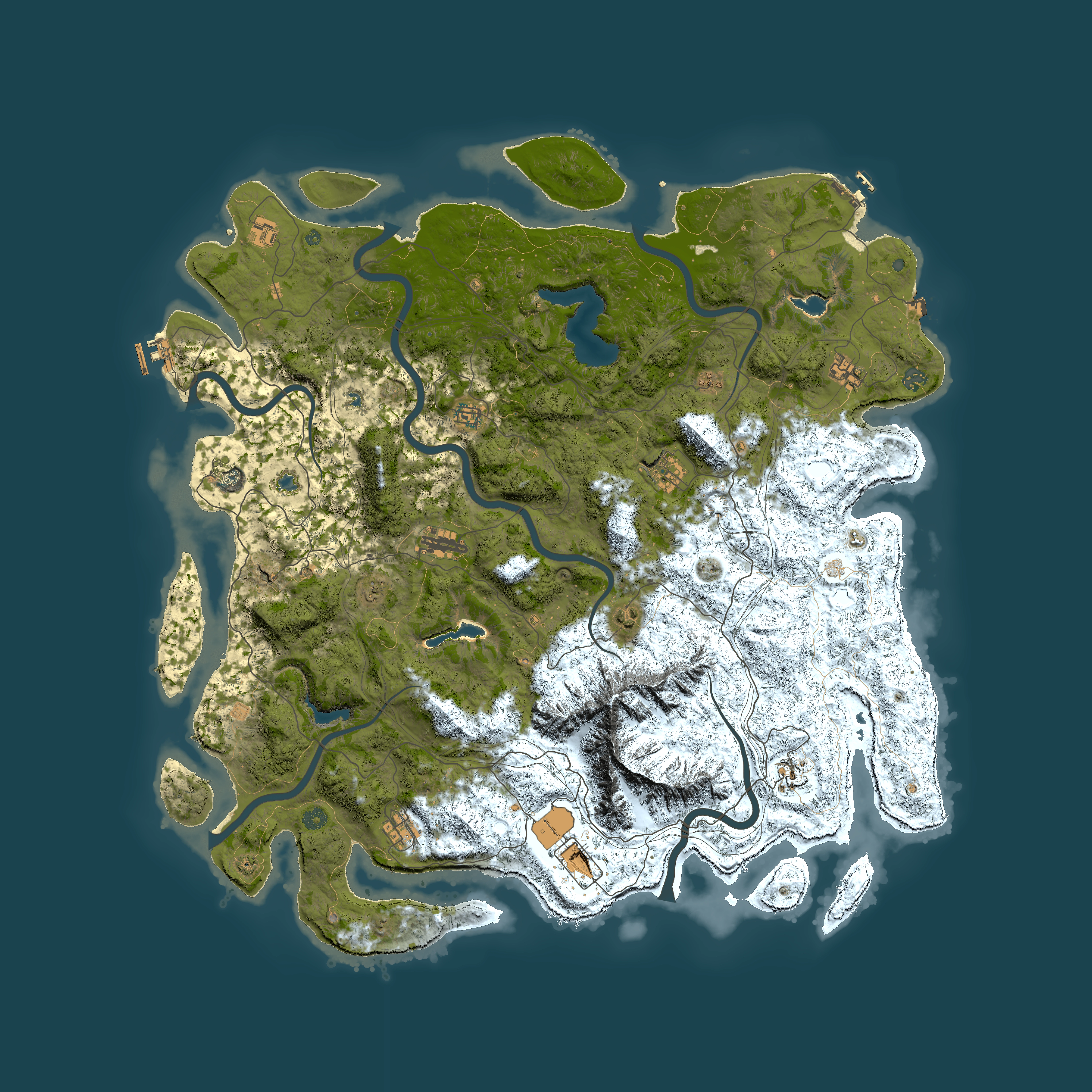 Full top-down render of Rust map seed 1077695816, 5550x5550m