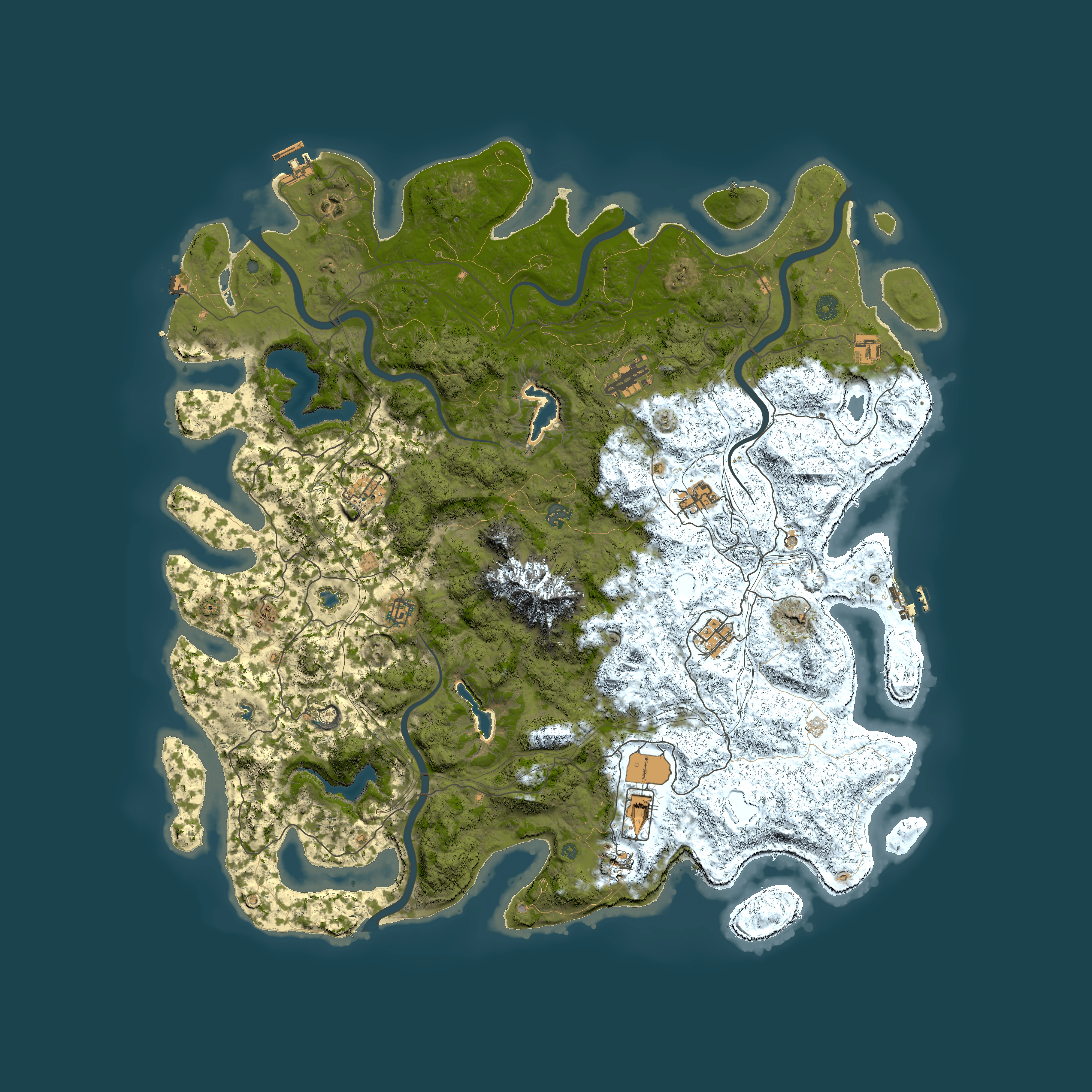Full top-down render of Rust map seed 1235728830, 5350x5350m