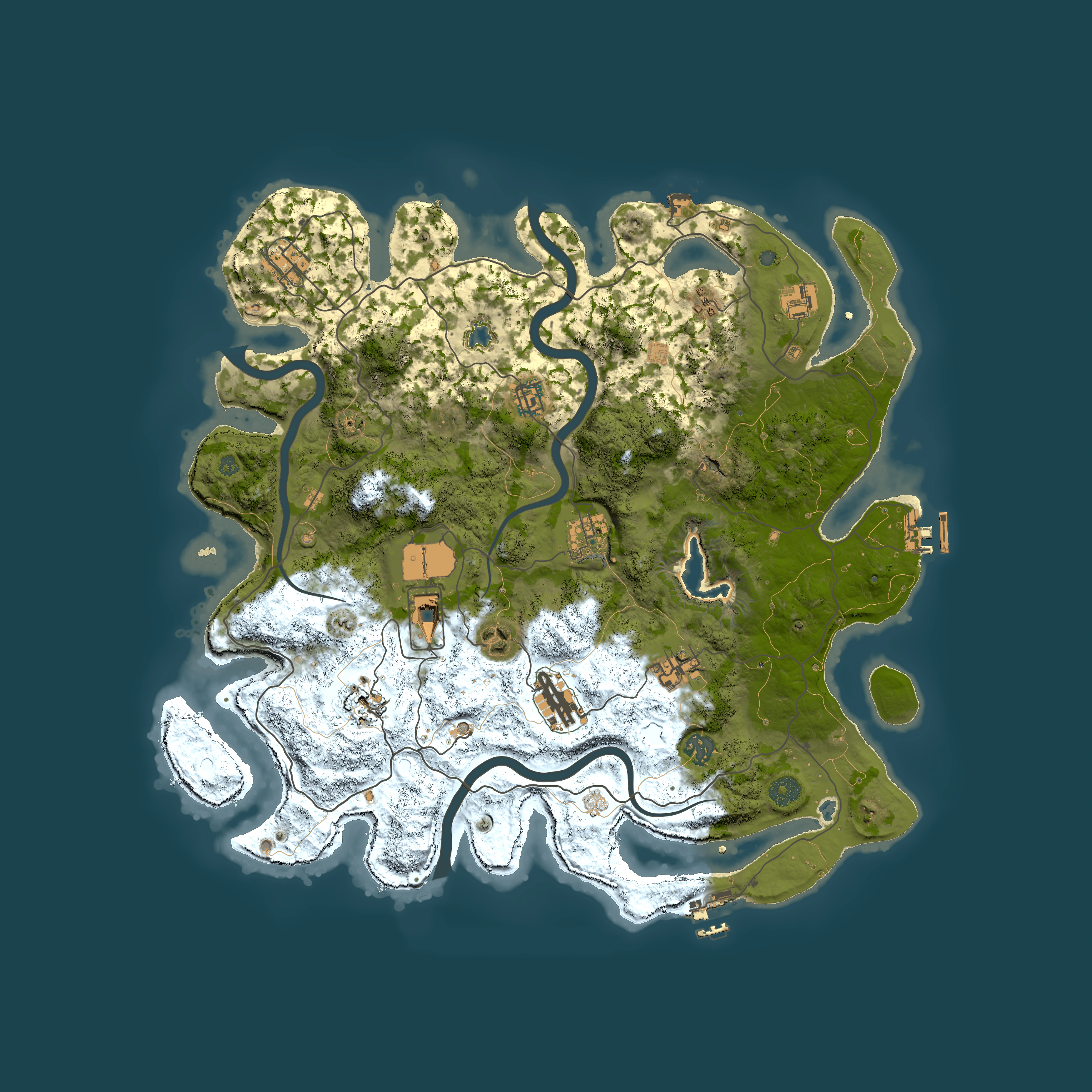 Full top-down render of Rust map seed 1876568142, 4200x4200m