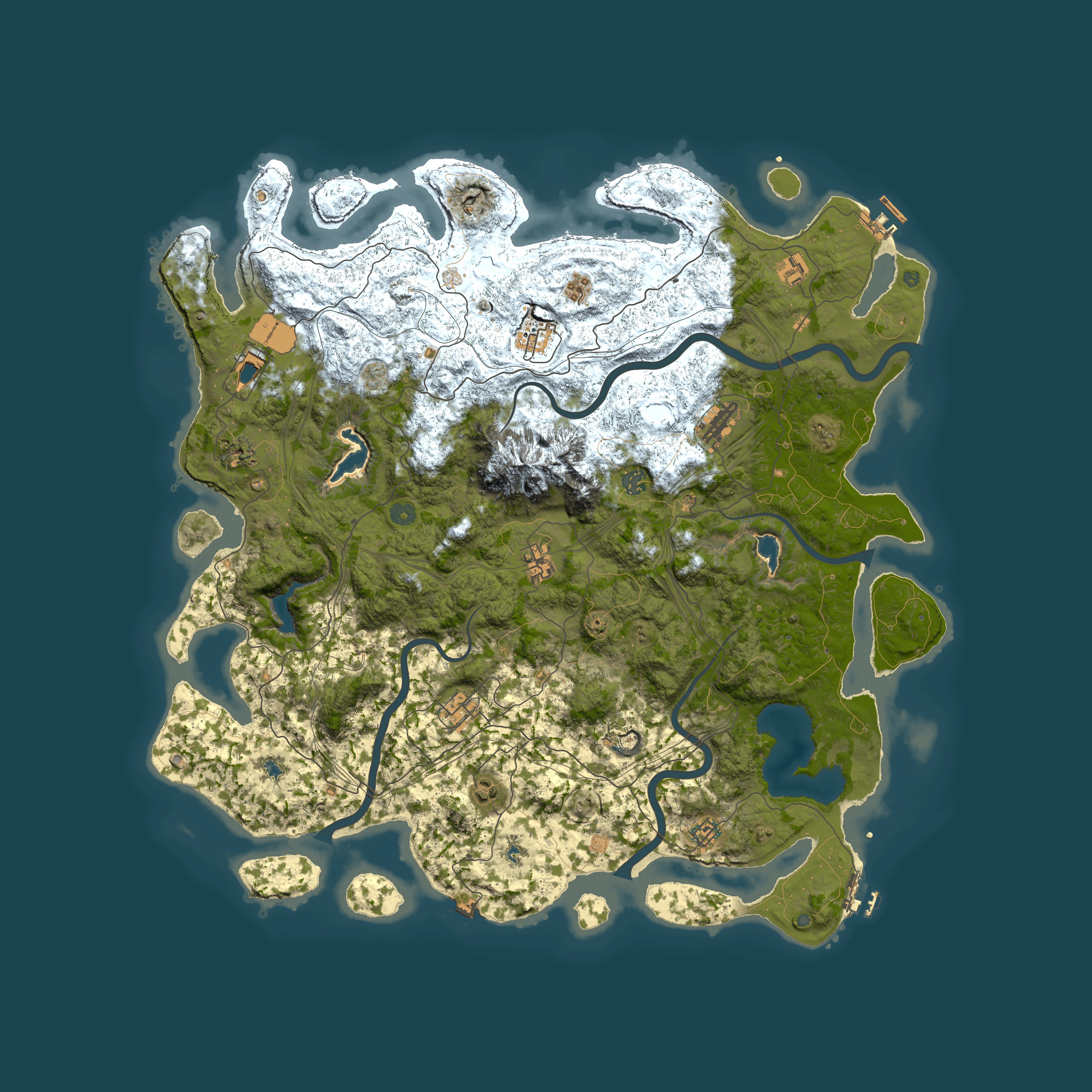 Full top-down render of Rust map seed 152618123, 5150x5150m
