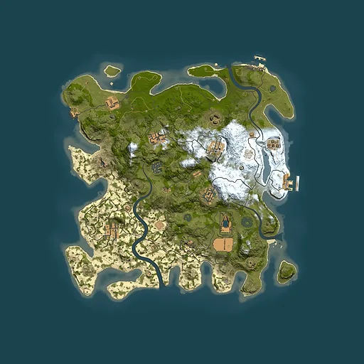 Rust map seed 2098911853, 3650x3650m top-down preview