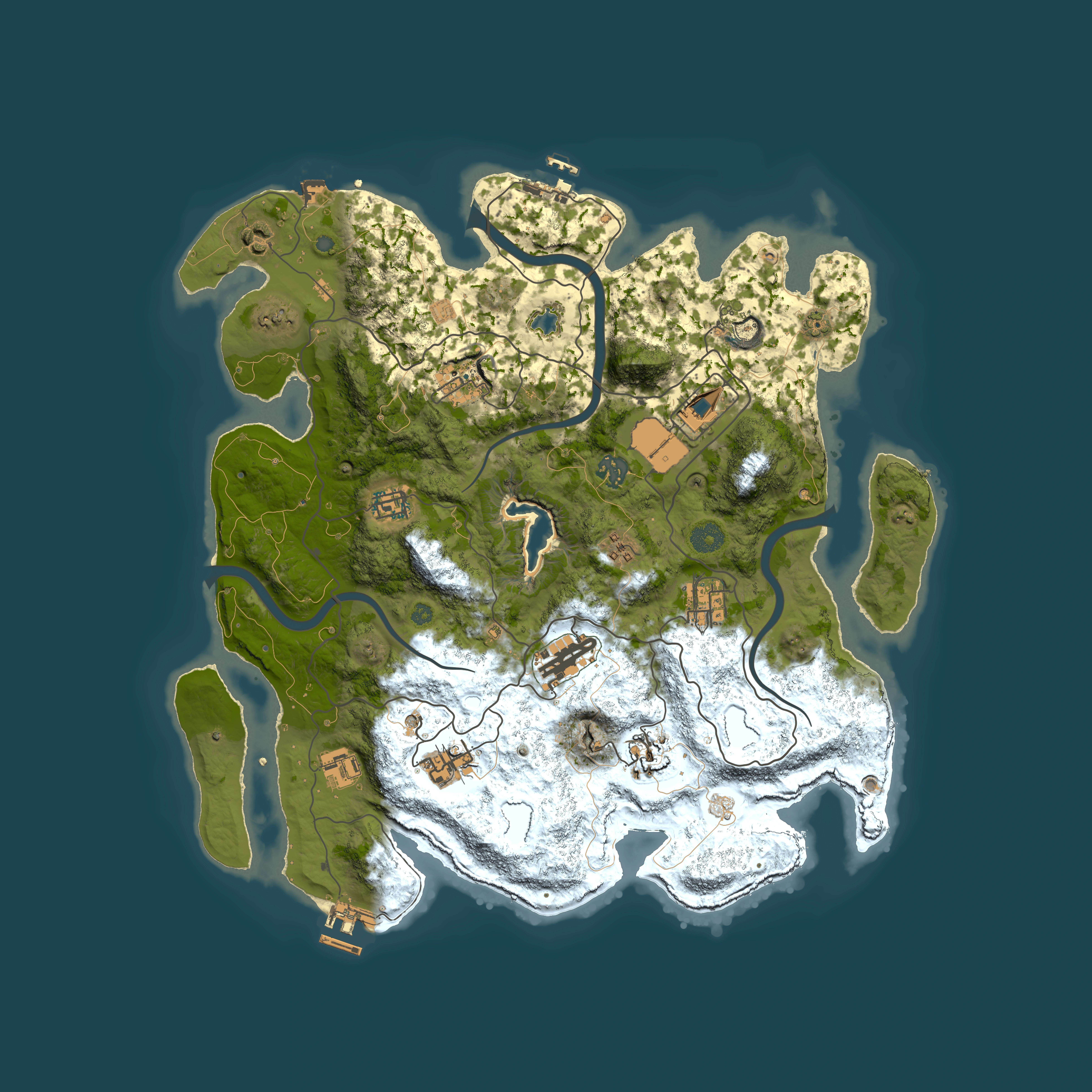 Full top-down render of Rust map seed 145077978, 4000x4000m