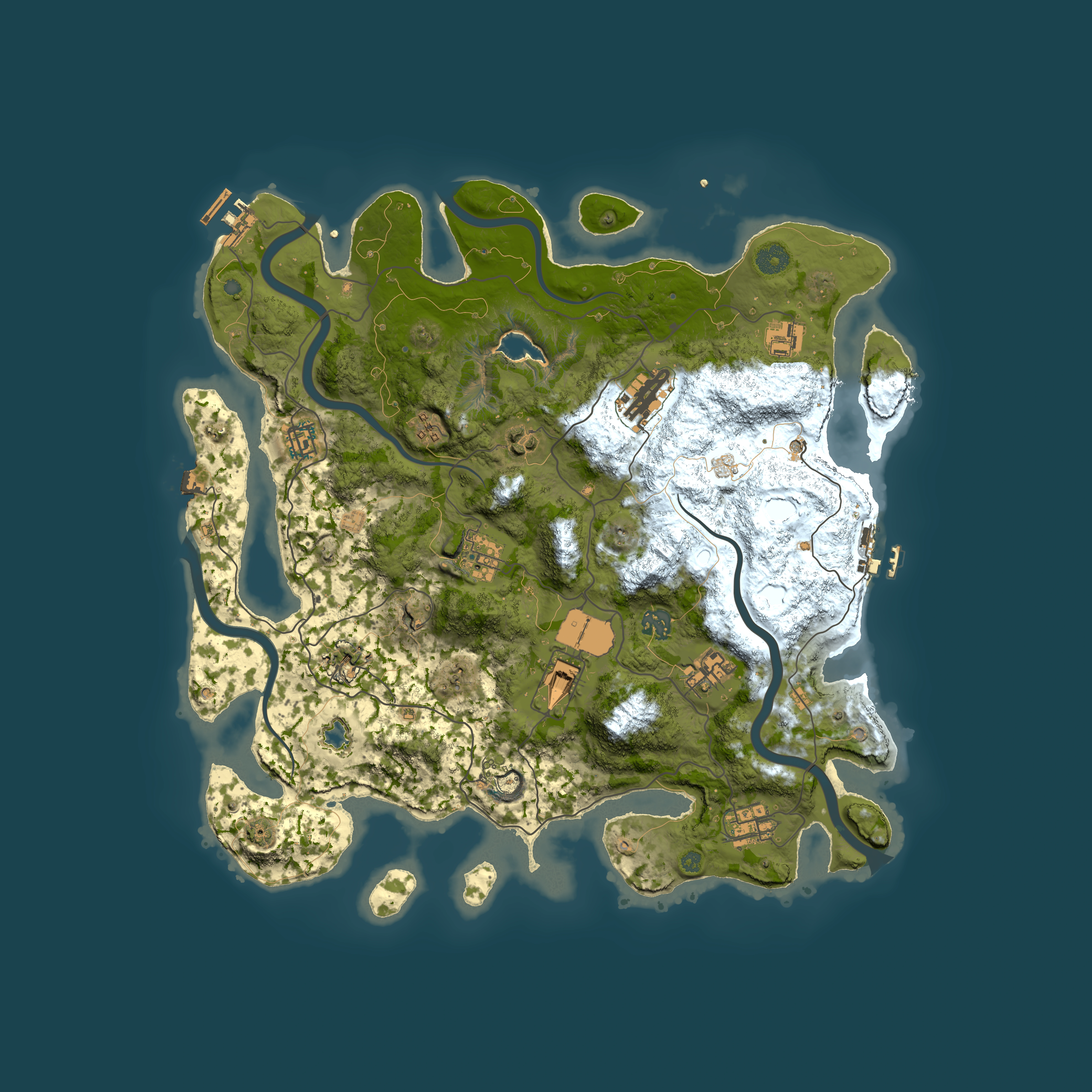 Full top-down render of Rust map seed 214899751, 4050x4050m