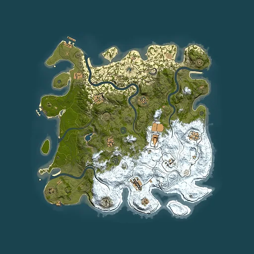 Rust map seed 1428294890, 4400x4400m top-down preview