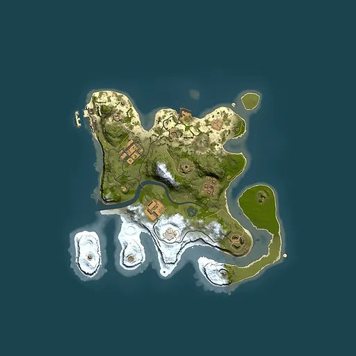 Rust map seed 727356136, 2500x2500m top-down preview