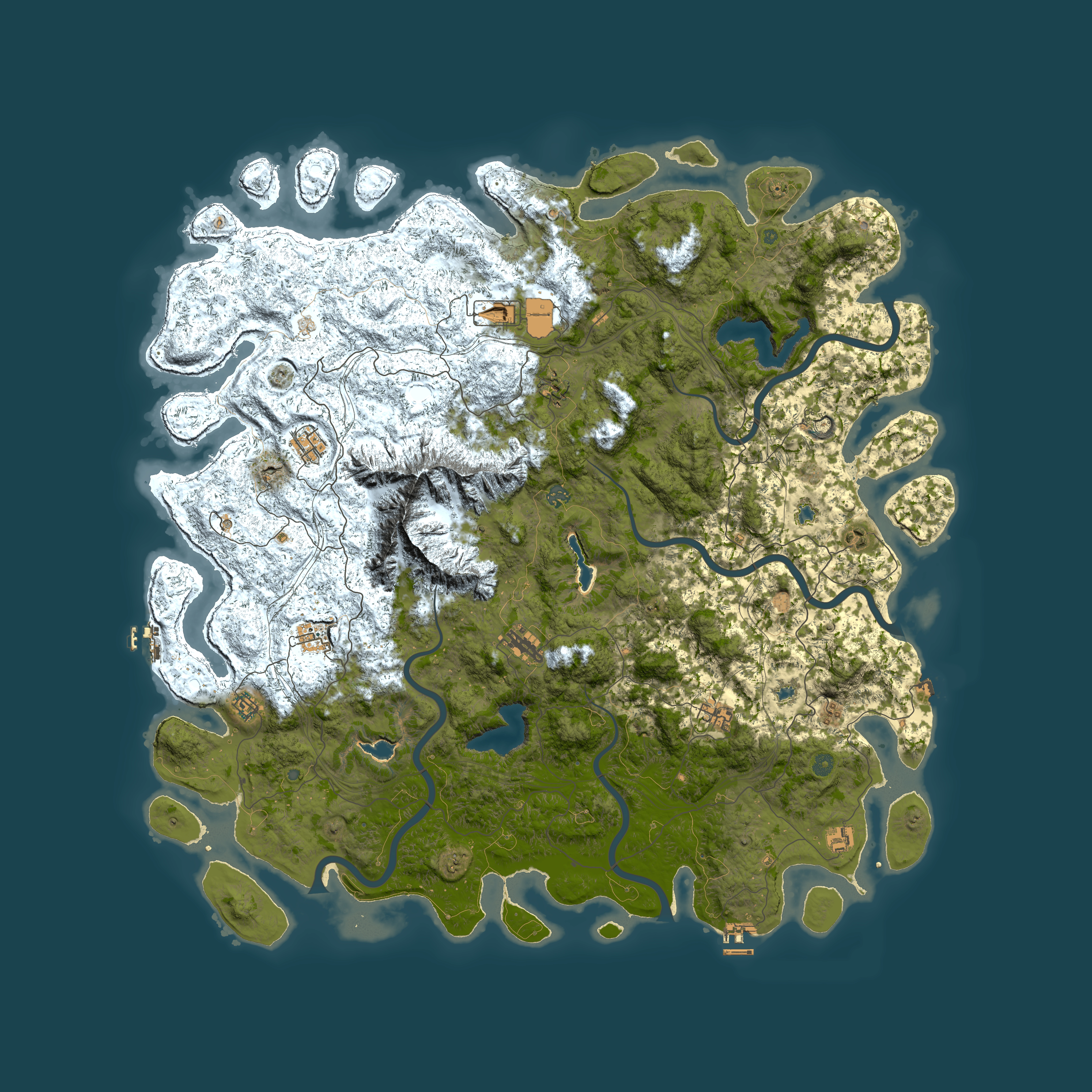 Full top-down render of Rust map seed 1380927947, 5850x5850m