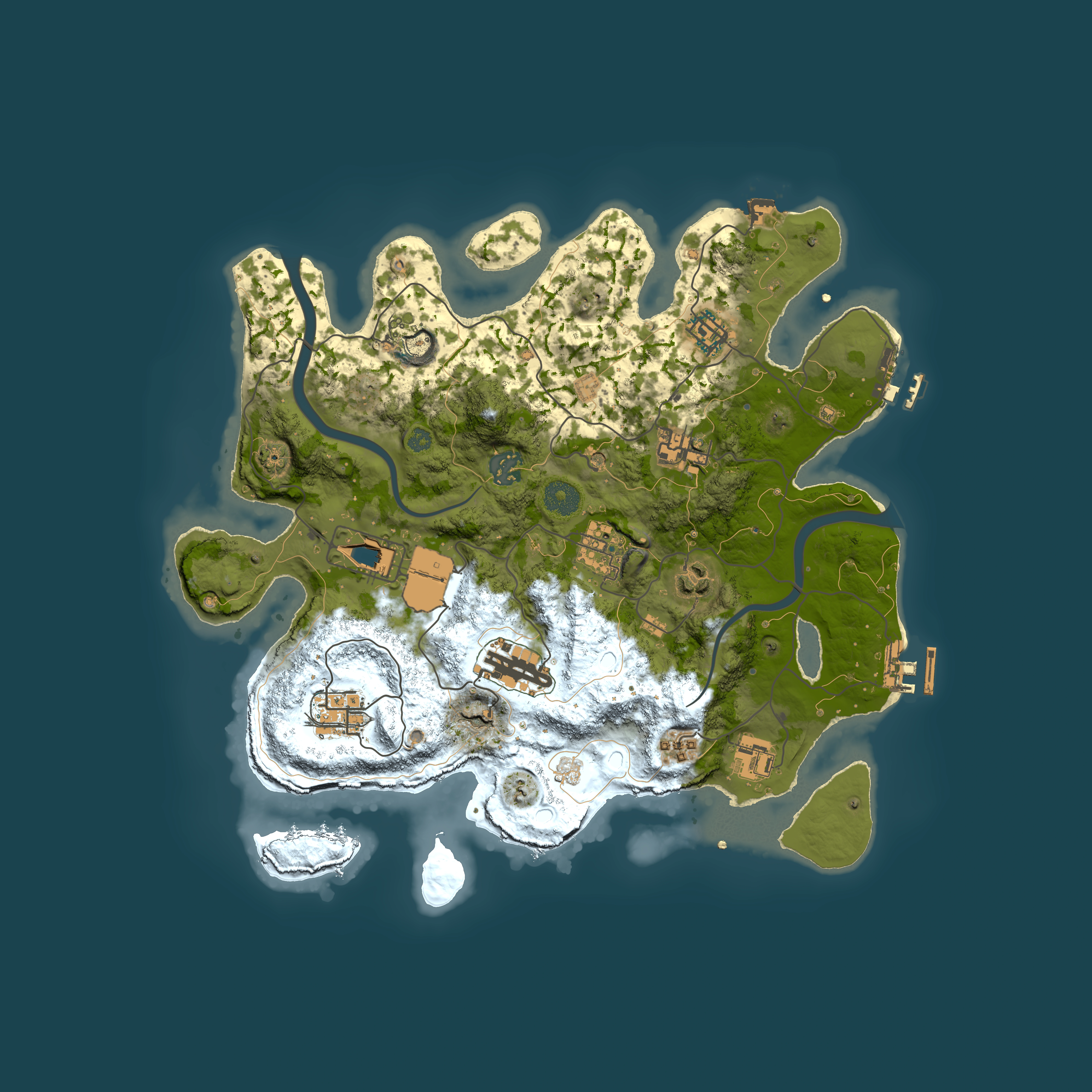 Full top-down render of Rust map seed 1953477858, 3550x3550m