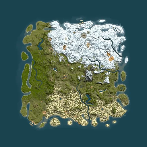Rust map seed 1414173282, 5850x5850m top-down preview