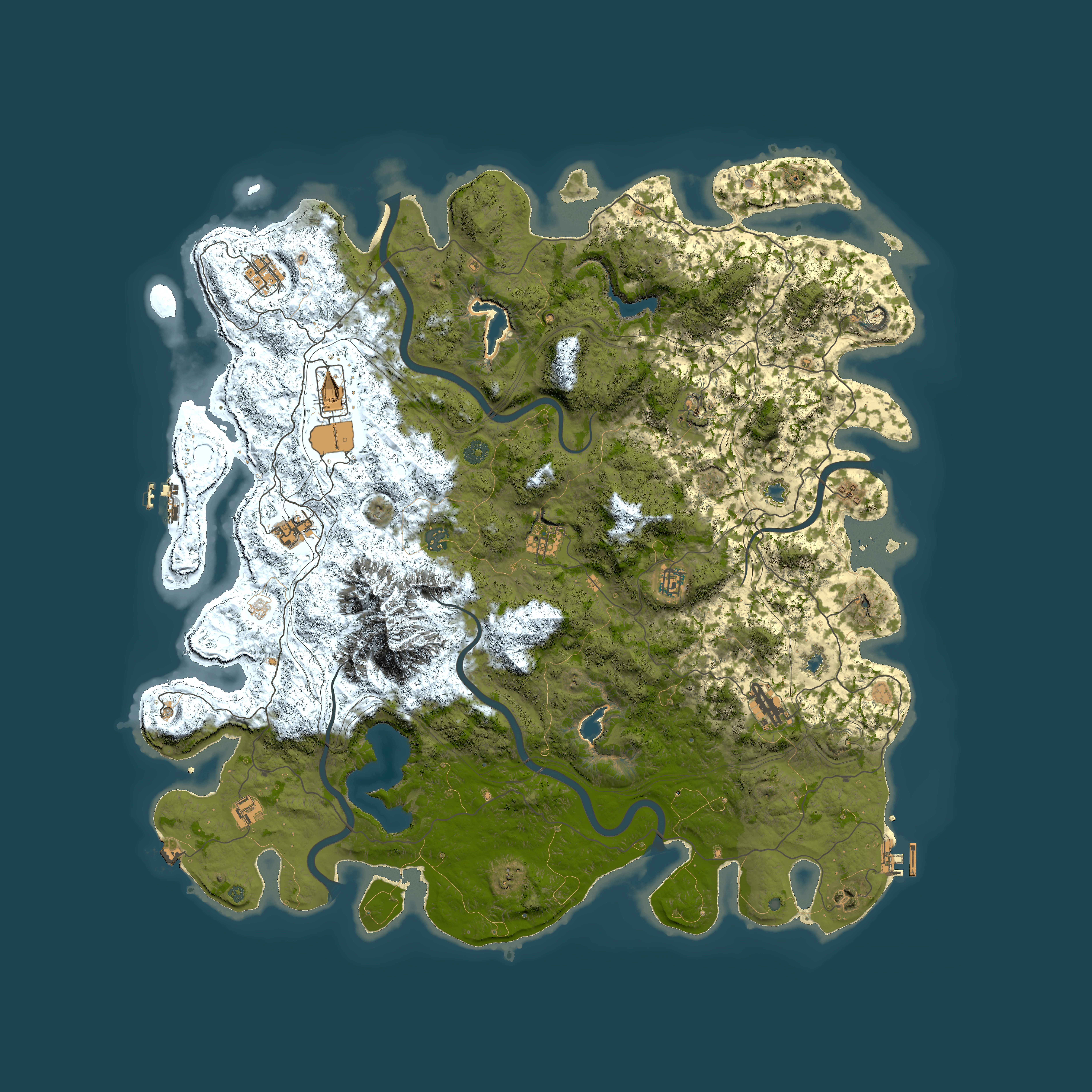 Full top-down render of Rust map seed 1757412758, 5350x5350m