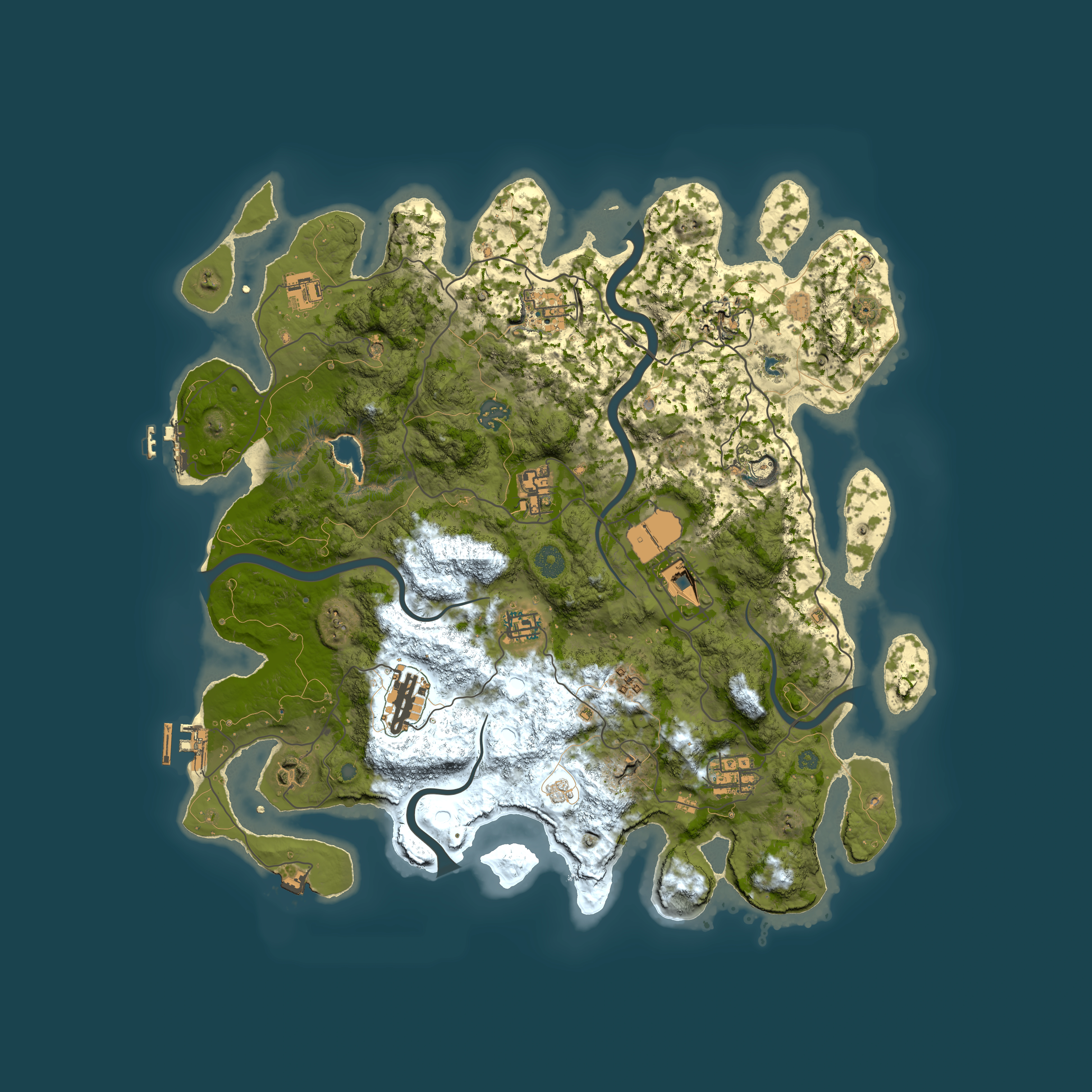 Full top-down render of Rust map seed 868606042, 4150x4150m