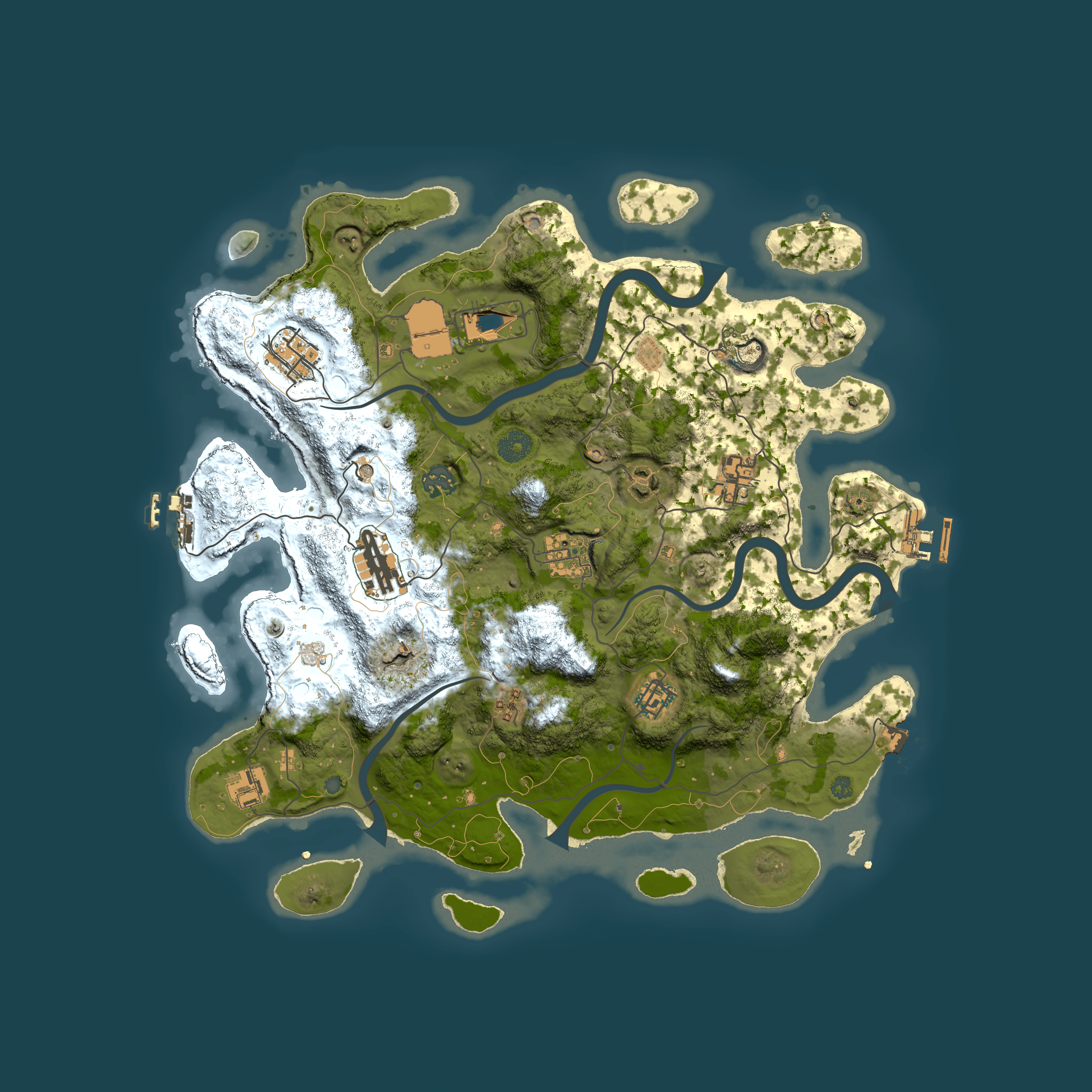 Full top-down render of Rust map seed 453345107, 3800x3800m