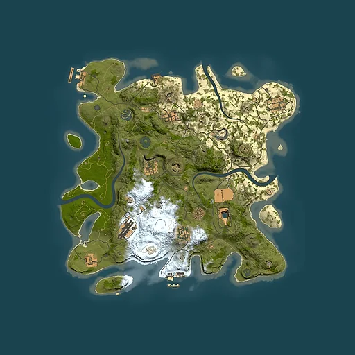 Rust map seed 1591292395, 3600x3600m top-down preview