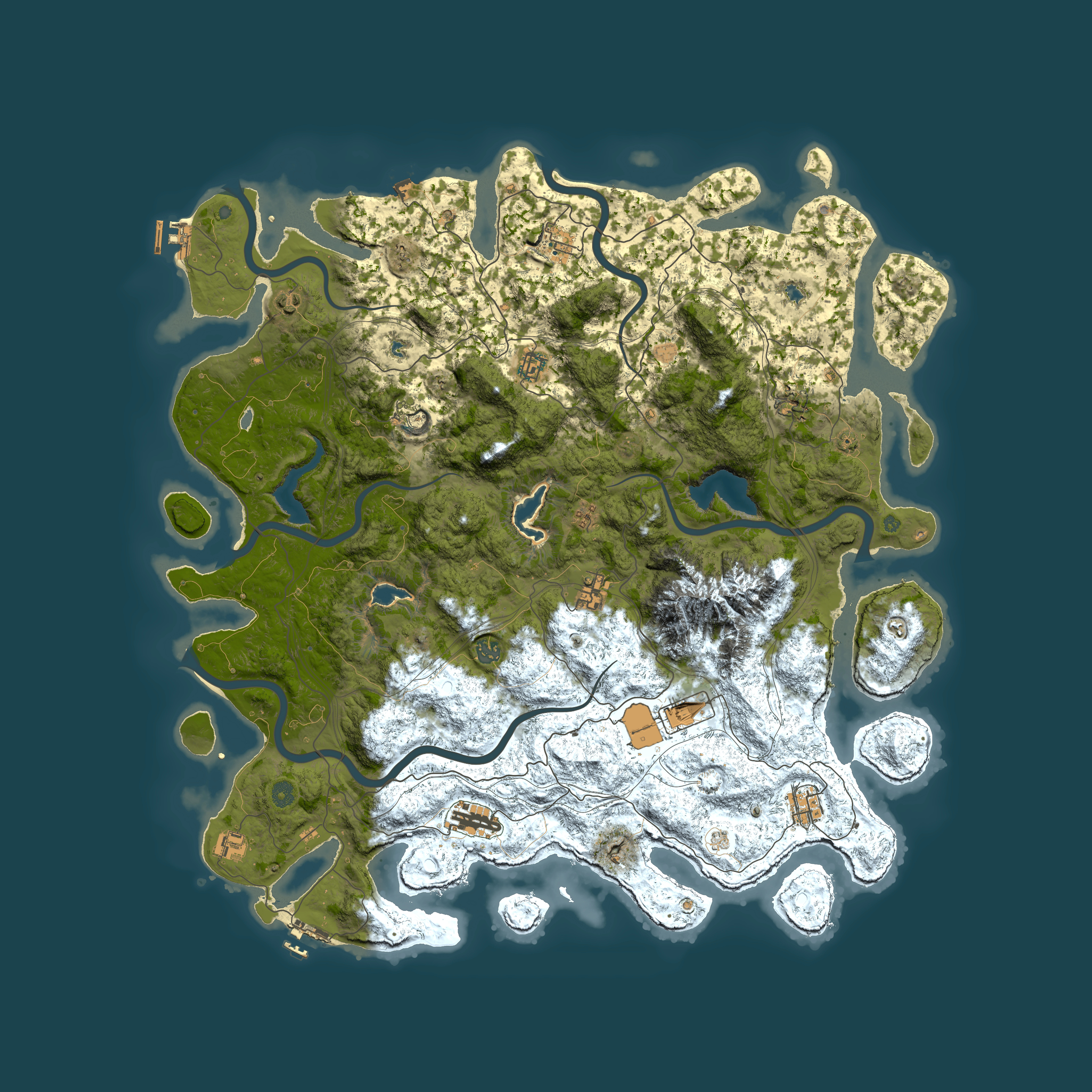 Full top-down render of Rust map seed 406694614, 5200x5200m