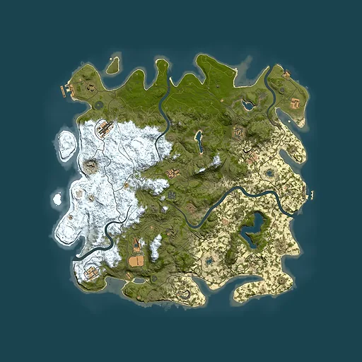 Rust map seed 60427410, 4950x4950m top-down preview