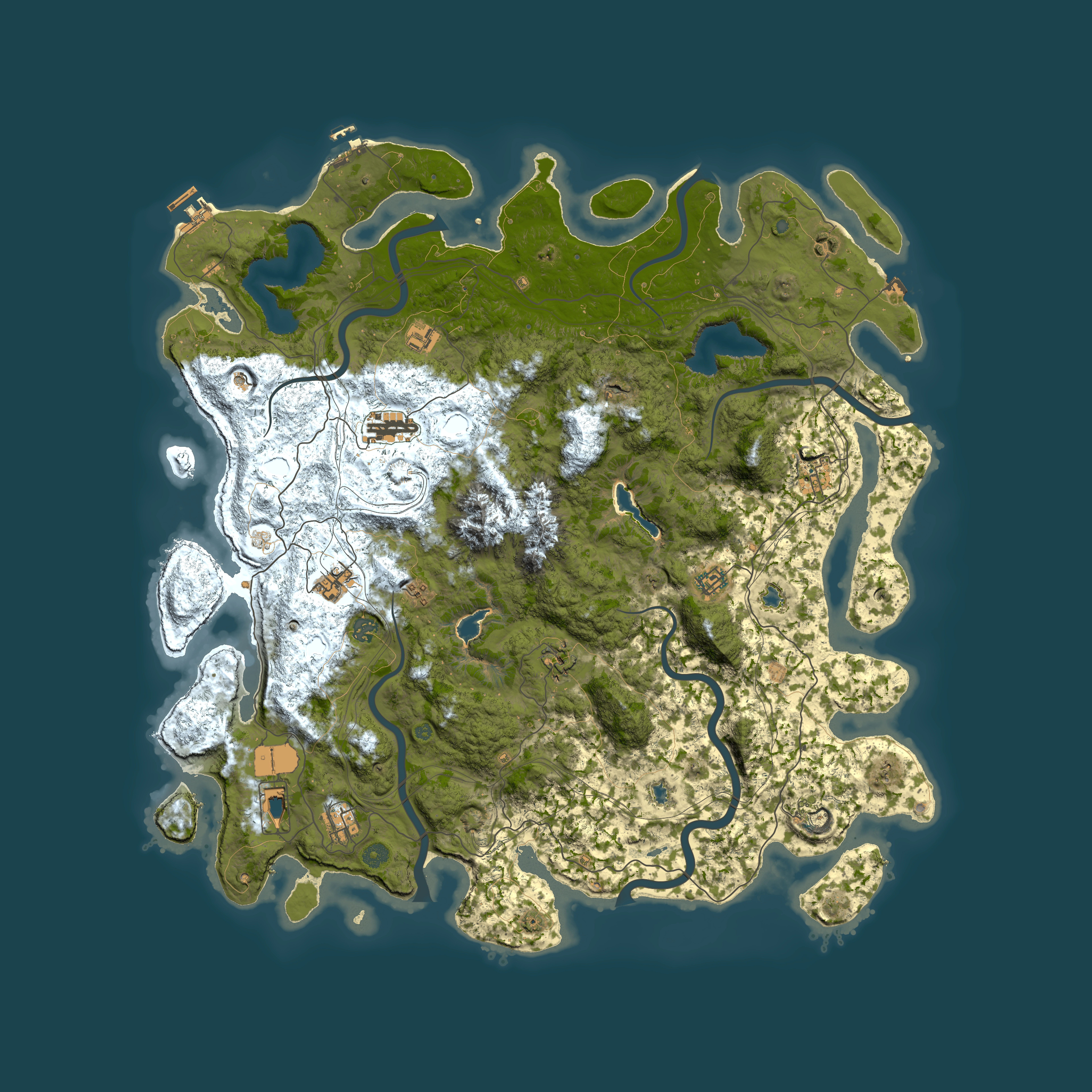 Full top-down render of Rust map seed 1406187317, 5150x5150m