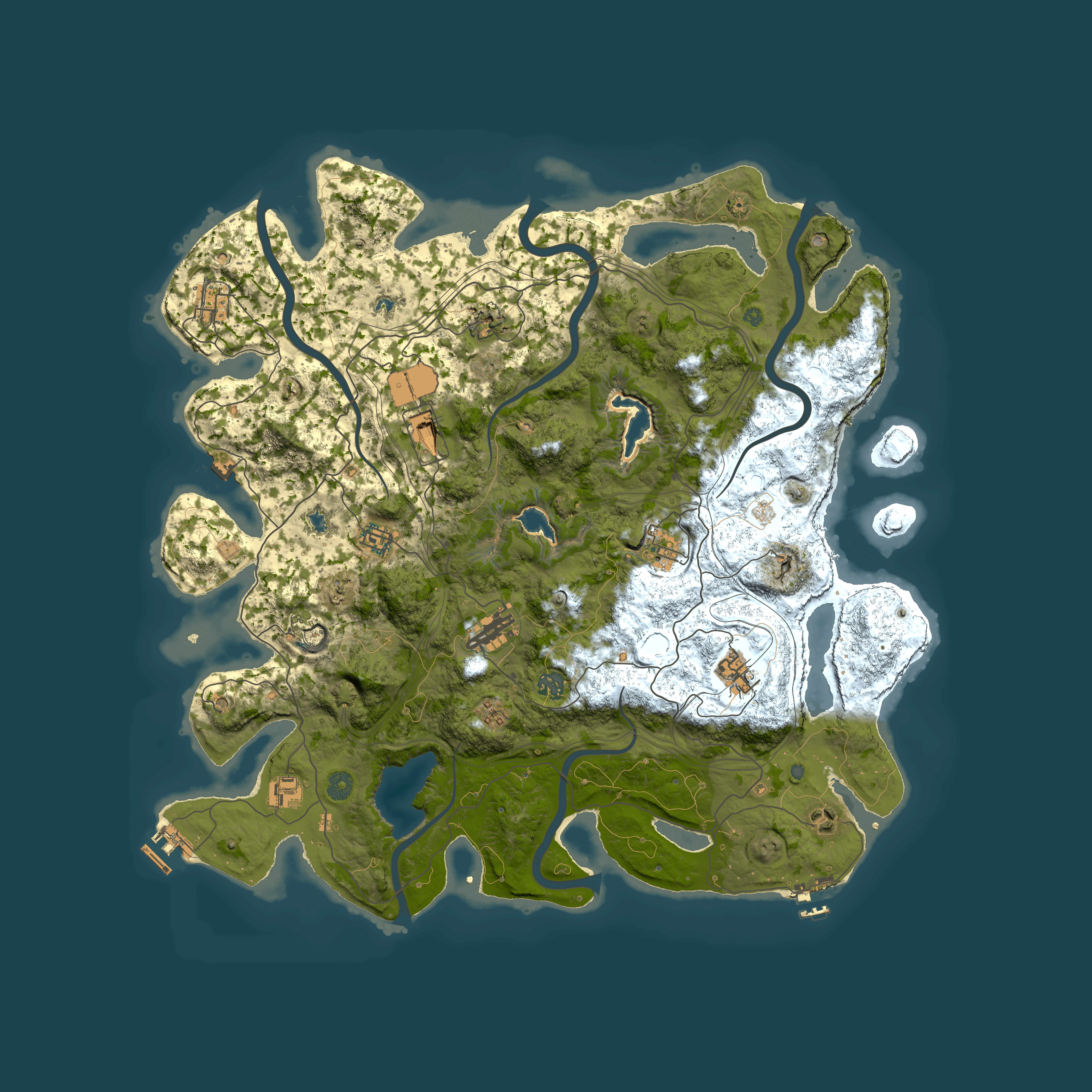 Full top-down render of Rust map seed 1502429864, 4600x4600m
