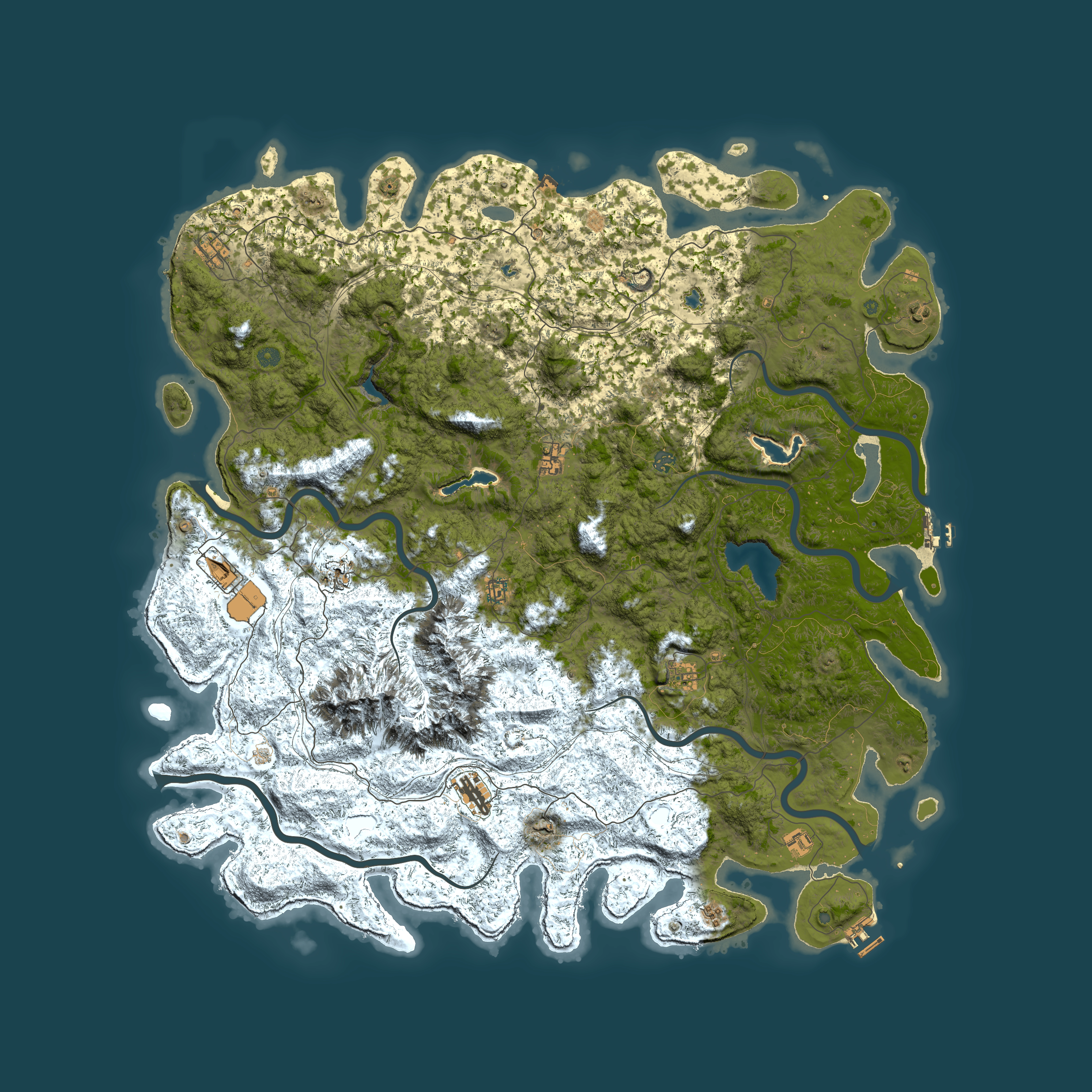 Full top-down render of Rust map seed 1984251619, 5950x5950m