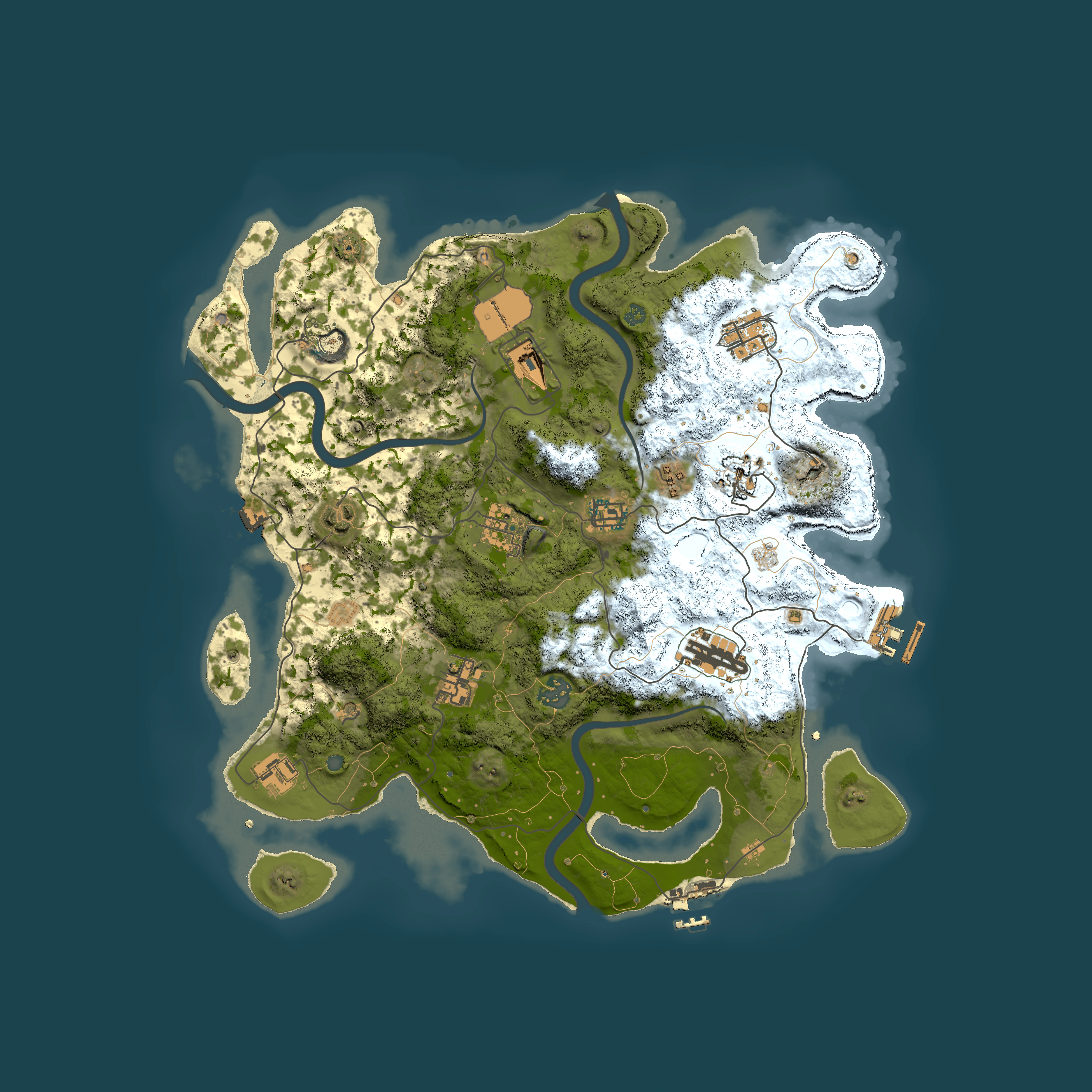Full top-down render of Rust map seed 295988721, 3850x3850m