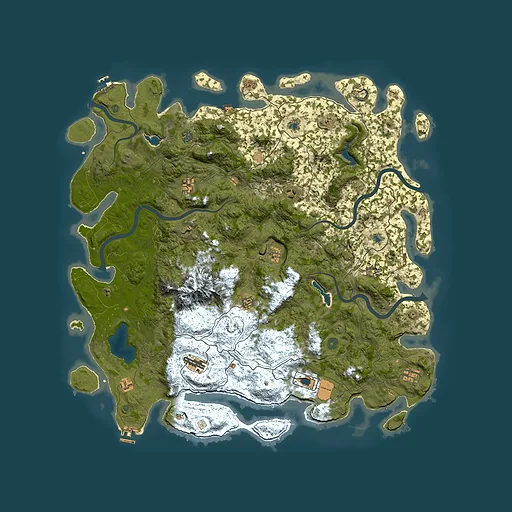 Rust map seed 543283860, 5350x5350m top-down preview