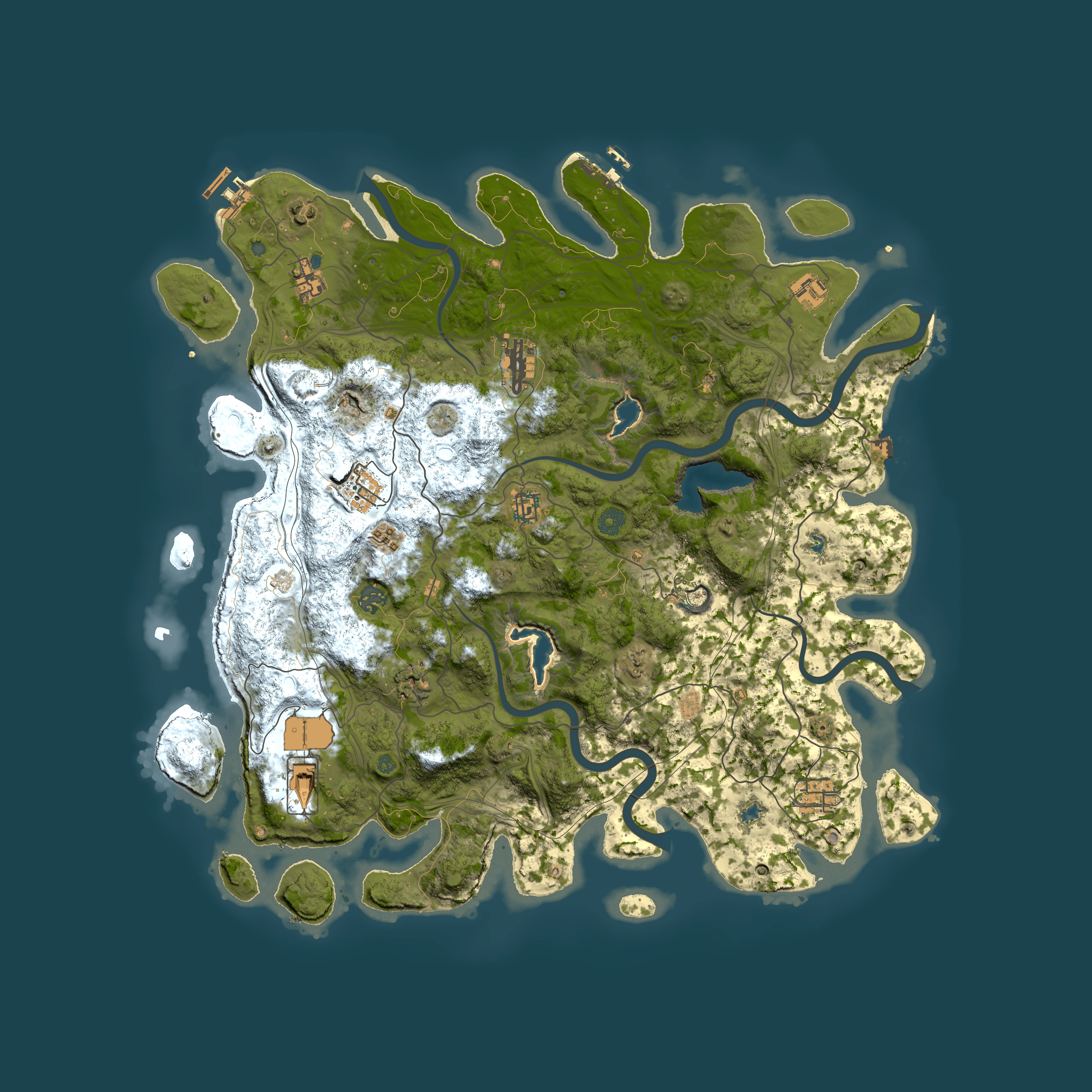 Full top-down render of Rust map seed 249830766, 4650x4650m