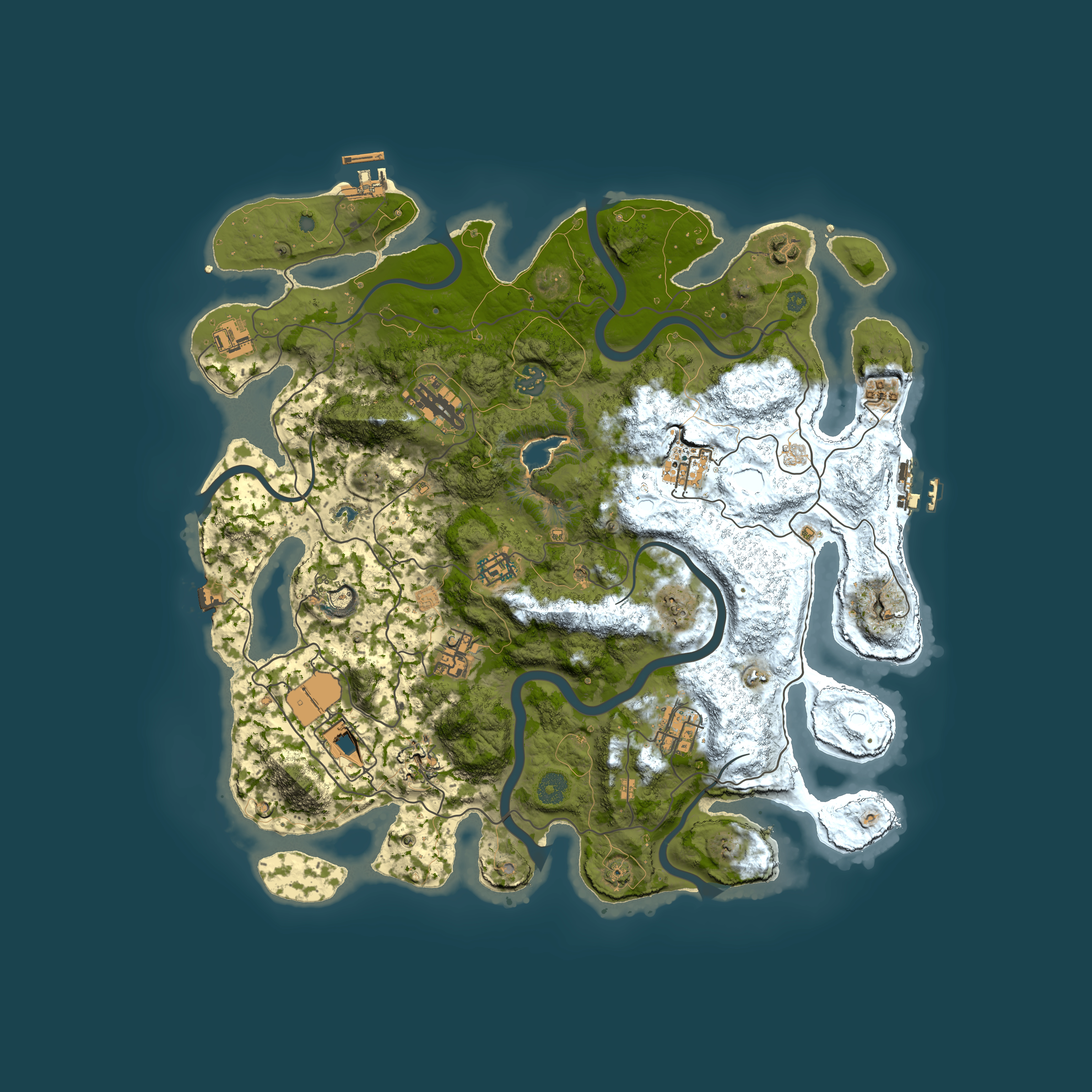 Full top-down render of Rust map seed 1748838809, 4050x4050m