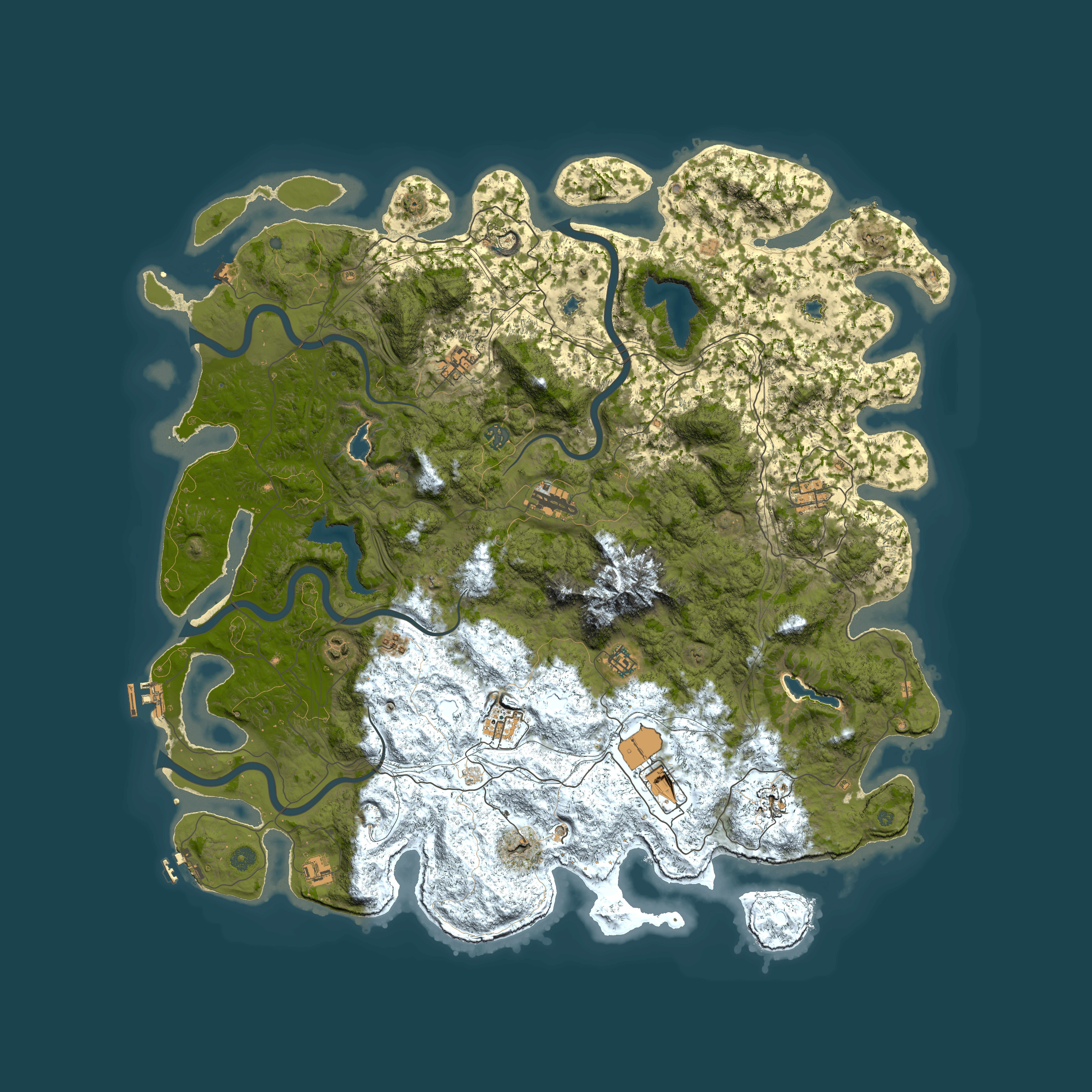 Full top-down render of Rust map seed 1249044095, 5400x5400m