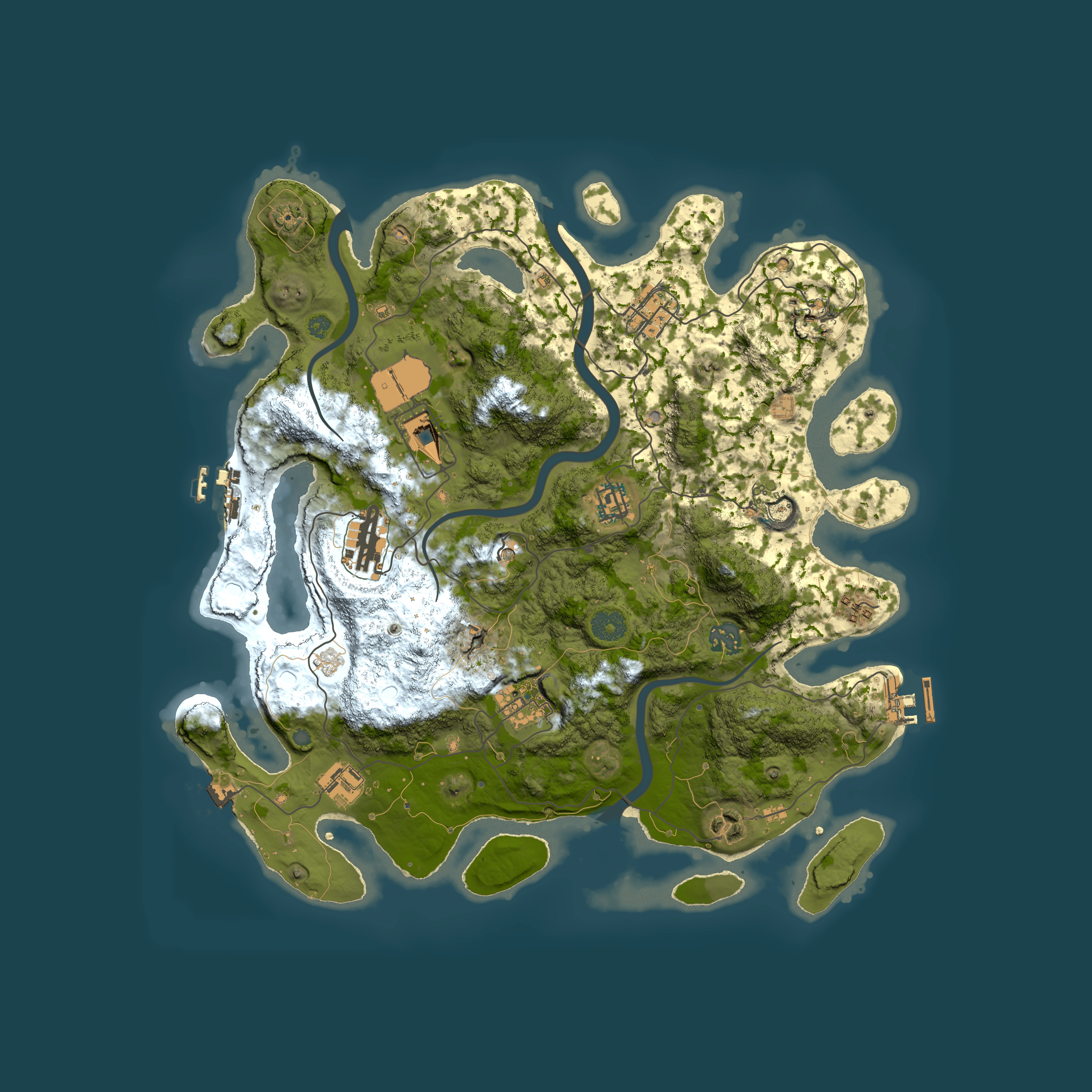 Full top-down render of Rust map seed 1300281787, 3750x3750m