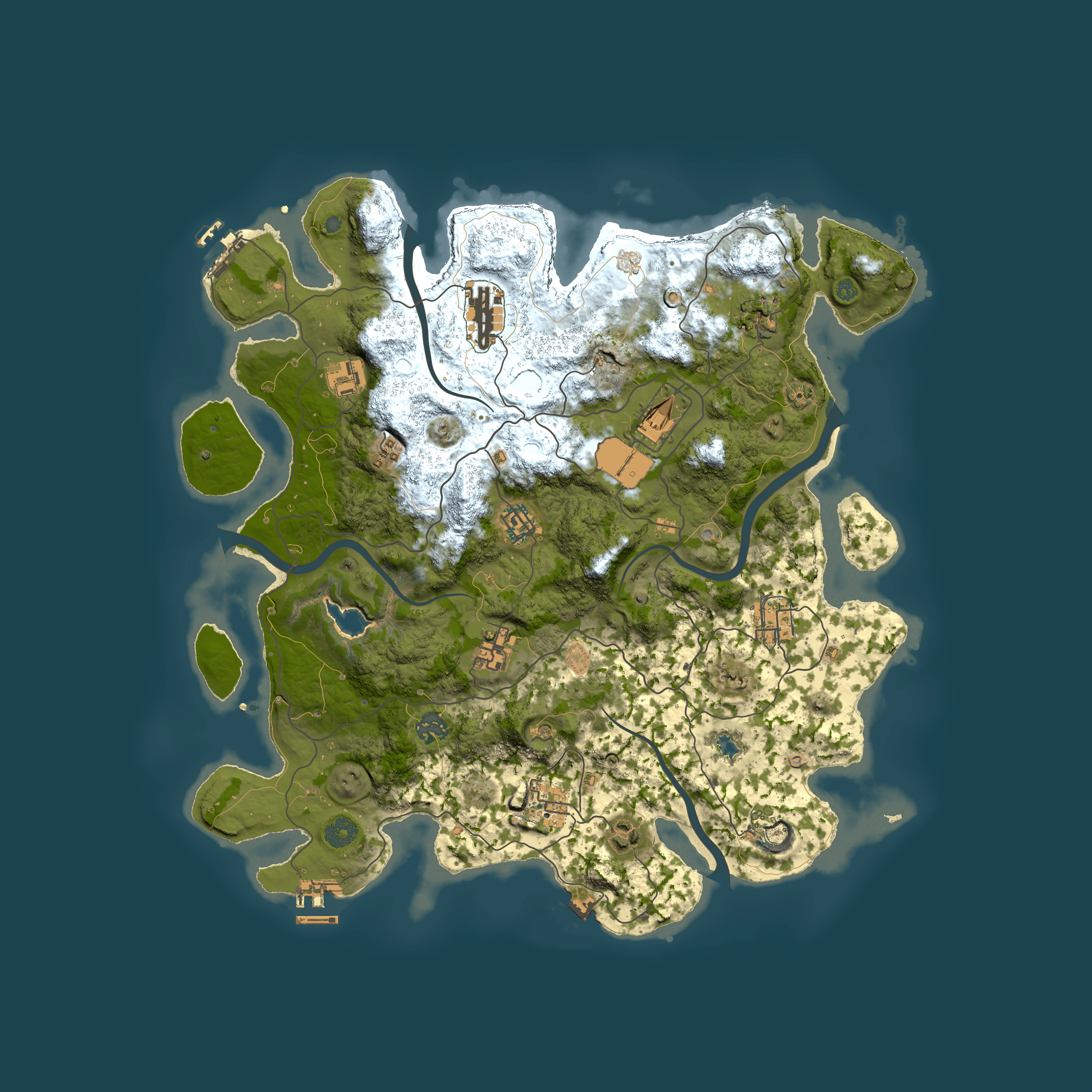 Full top-down render of Rust map seed 61259807, 4050x4050m