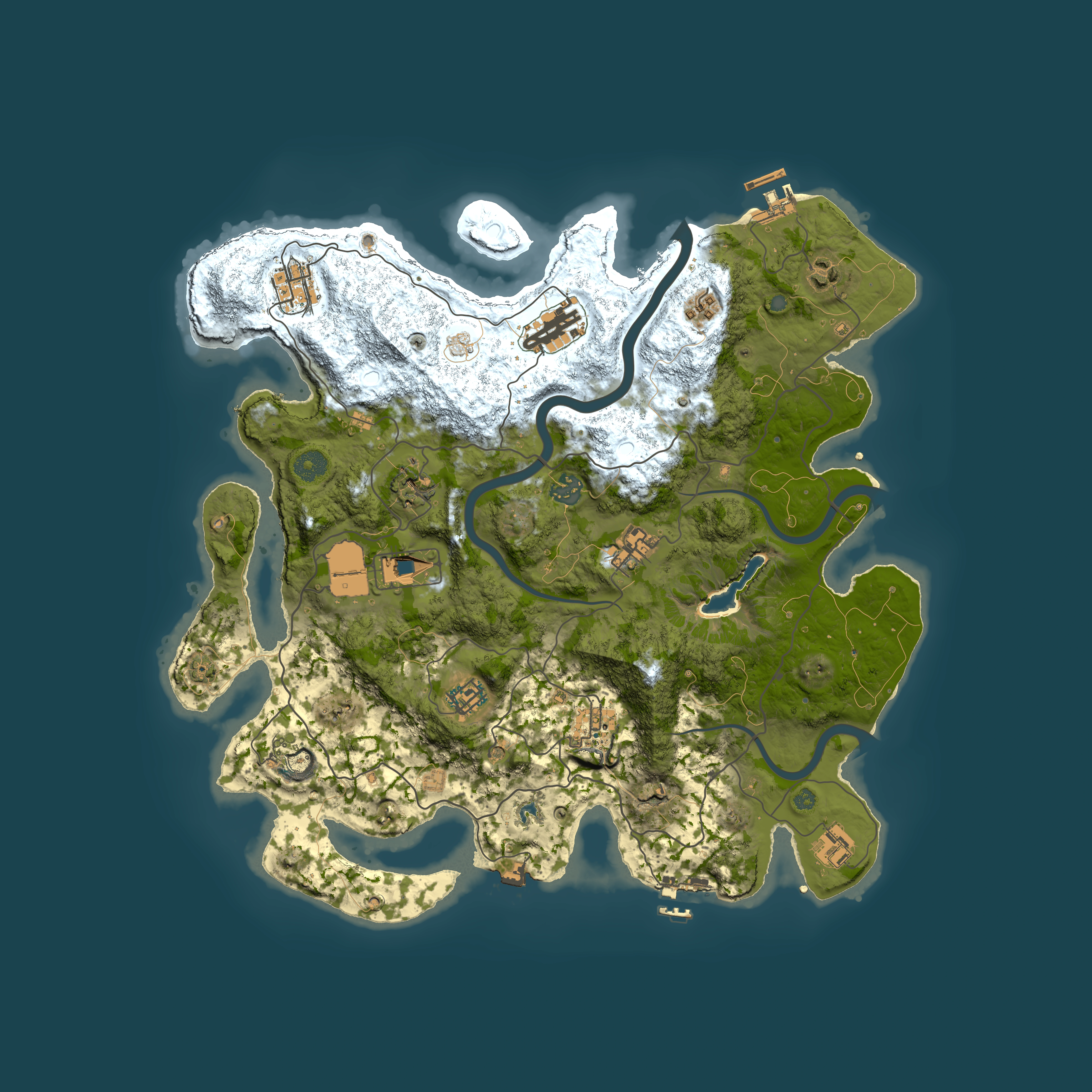 Full top-down render of Rust map seed 1001648714, 4000x4000m