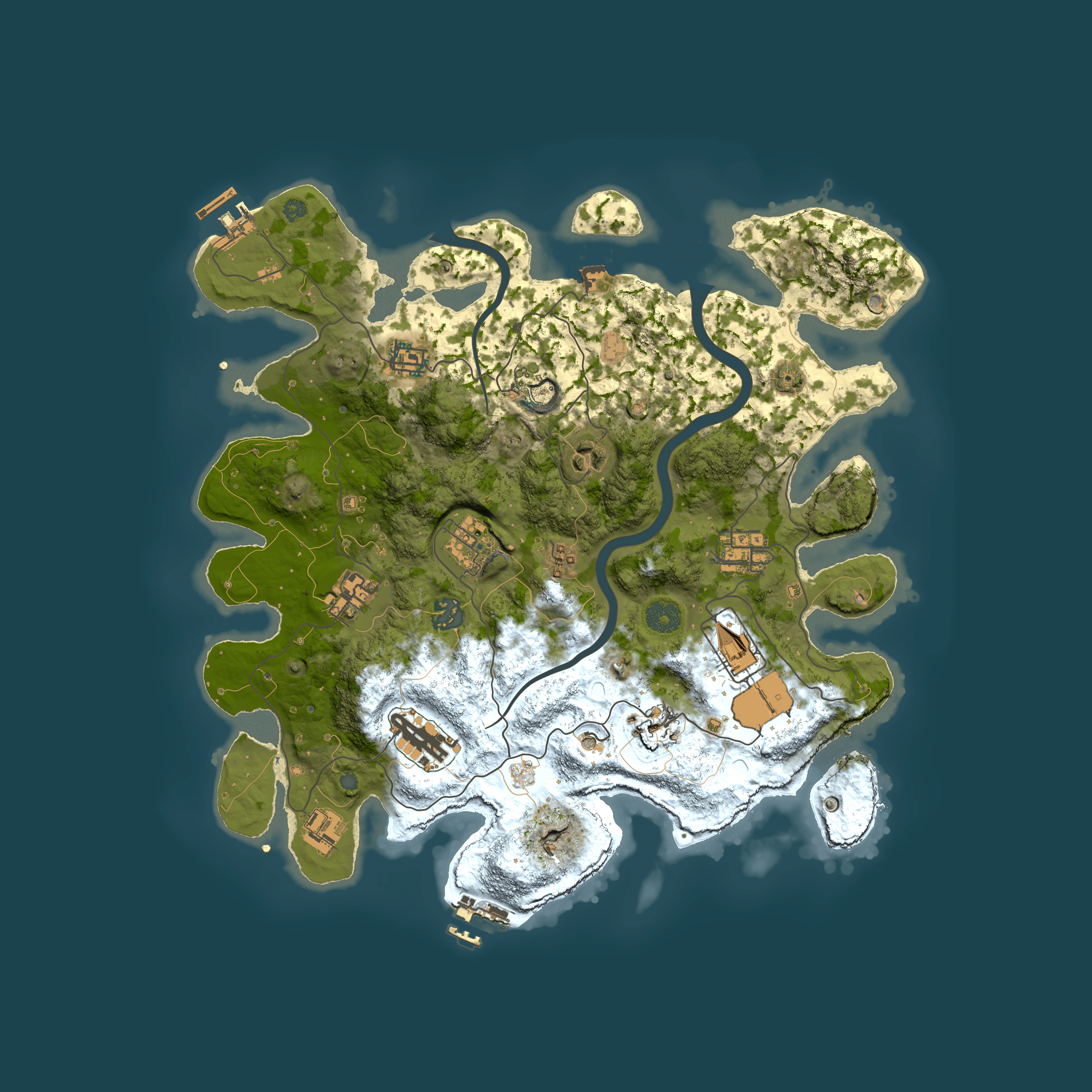 Full top-down render of Rust map seed 600899600, 3750x3750m