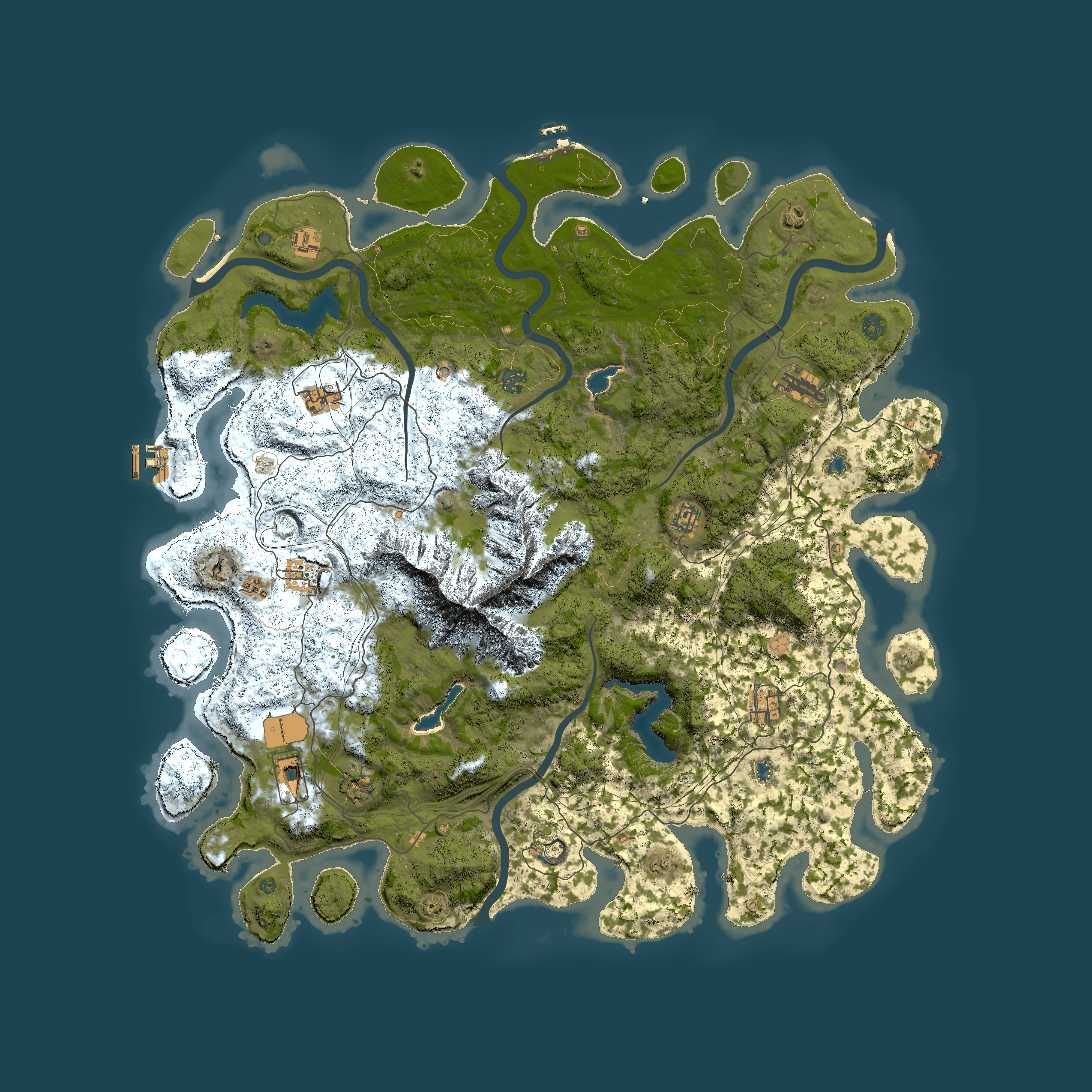Full top-down render of Rust map seed 131826345, 5200x5200m