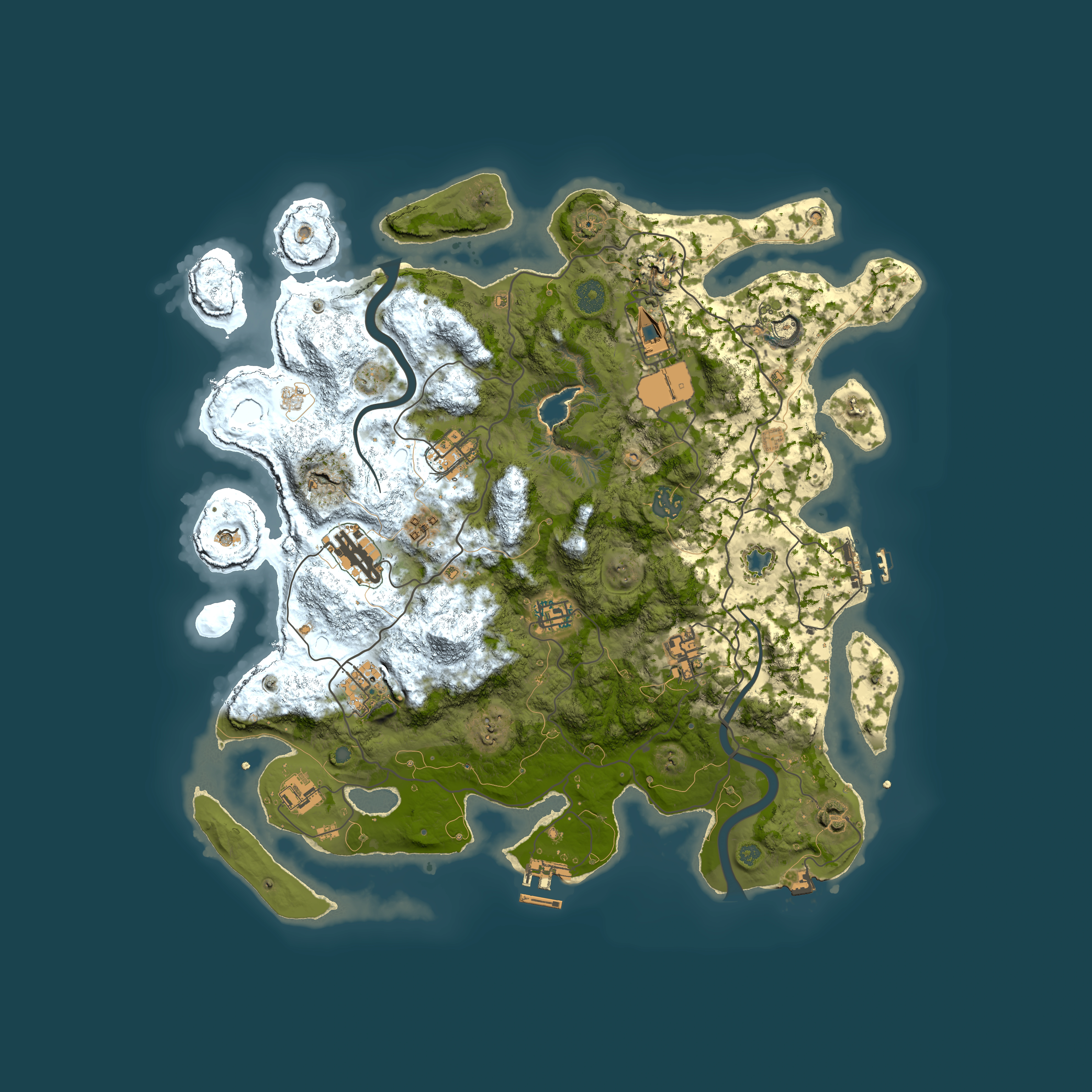 Full top-down render of Rust map seed 295090462, 4000x4000m