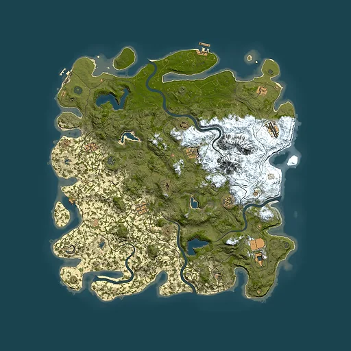 Rust map seed 463832972, 5000x5000m top-down preview