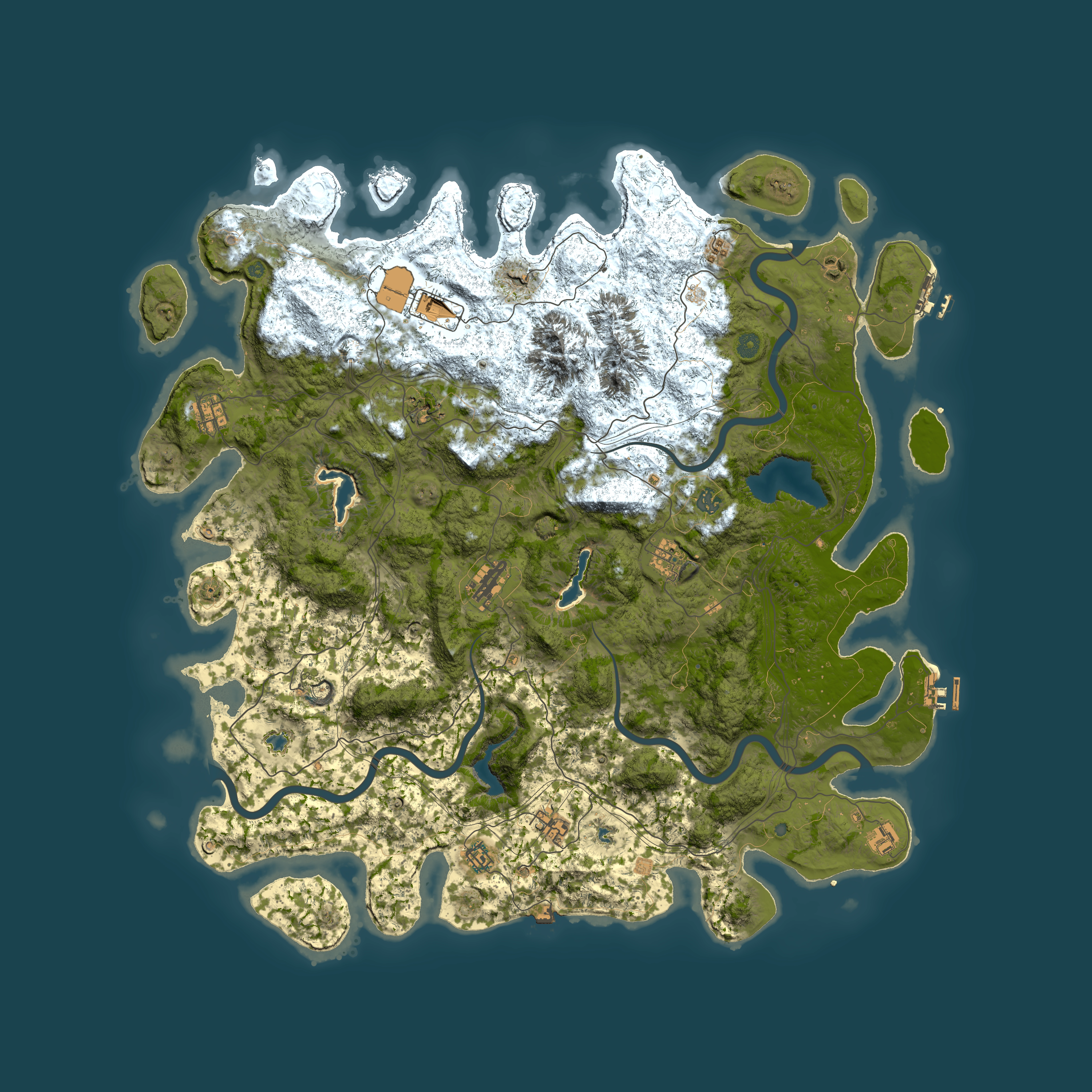 Full top-down render of Rust map seed 153620860, 5350x5350m
