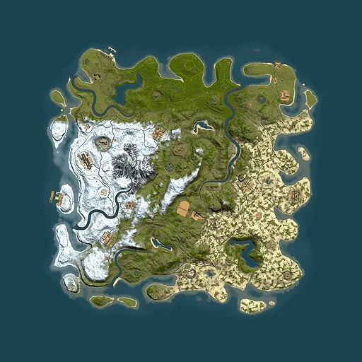 Rust map seed 1060181284, 5000x5000m top-down preview