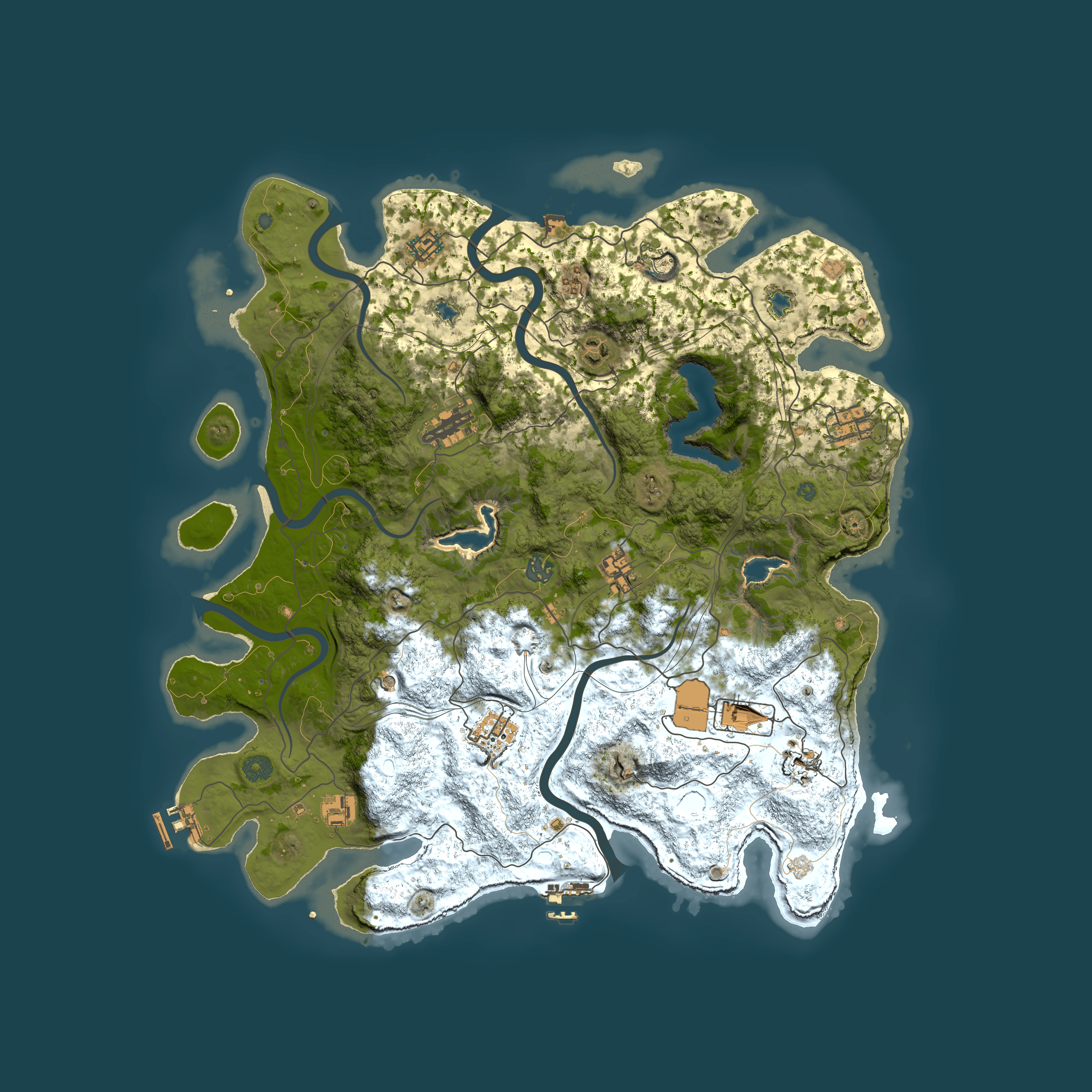 Full top-down render of Rust map seed 690509825, 4500x4500m