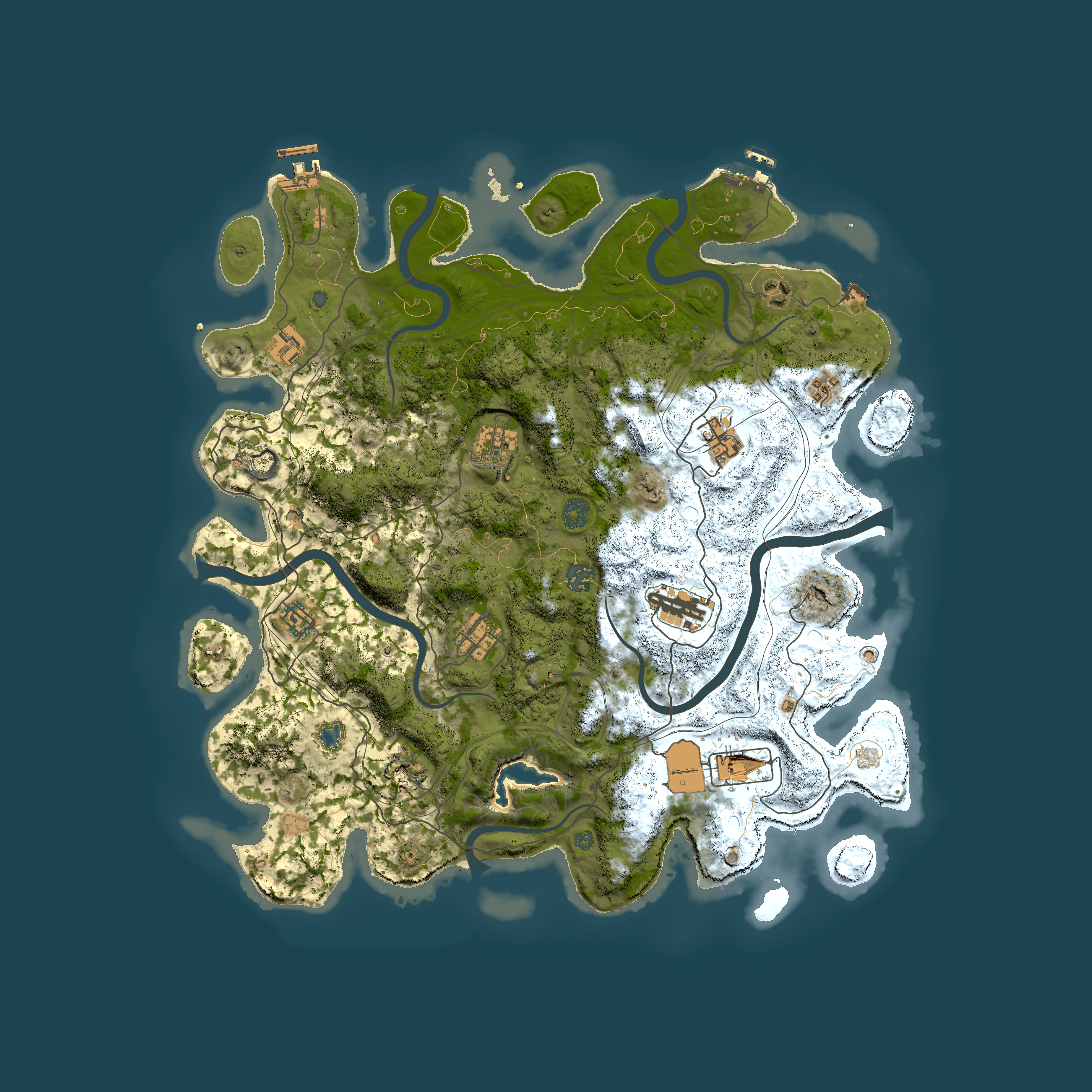 Full top-down render of Rust map seed 2076418898, 4300x4300m
