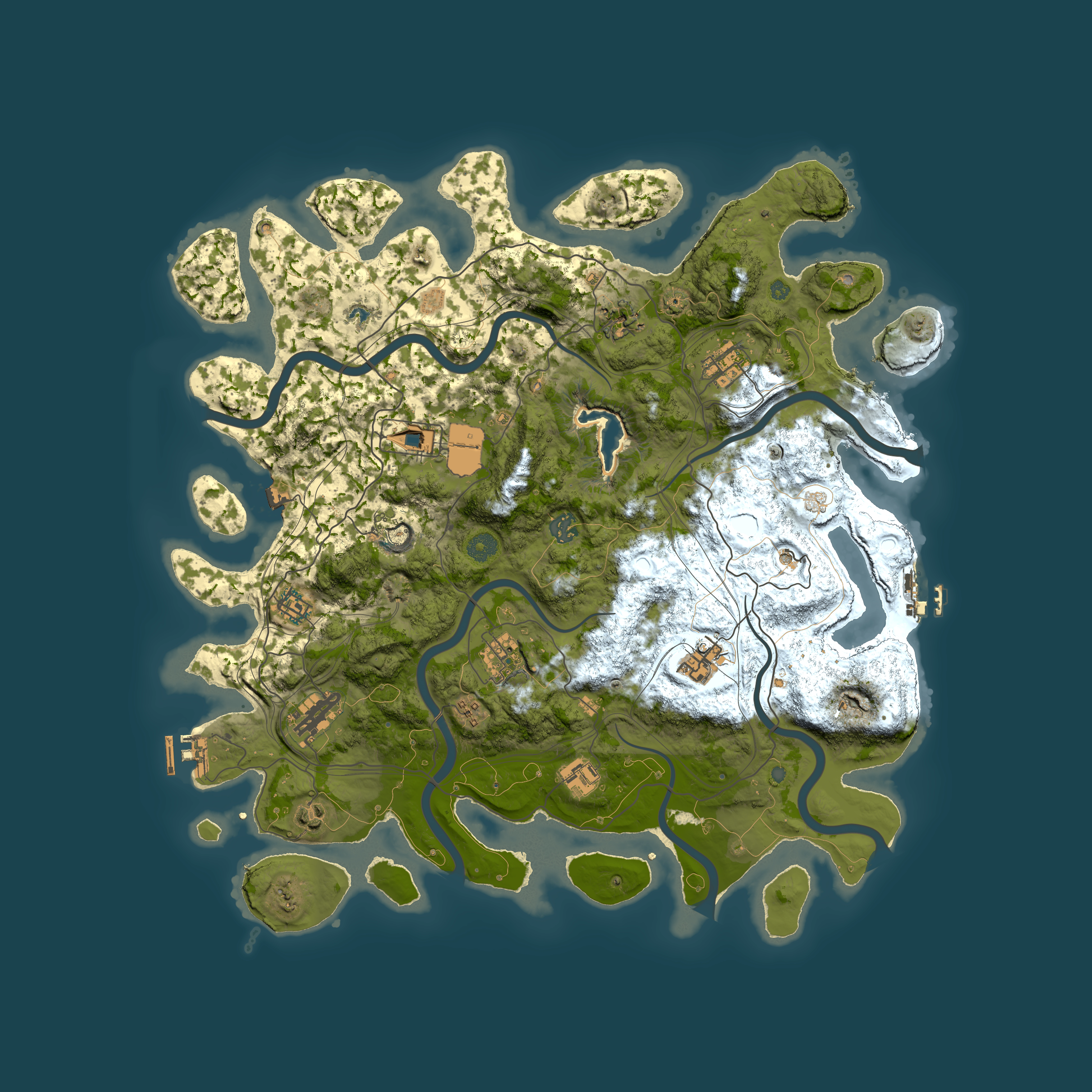 Full top-down render of Rust map seed 1219541410, 4400x4400m