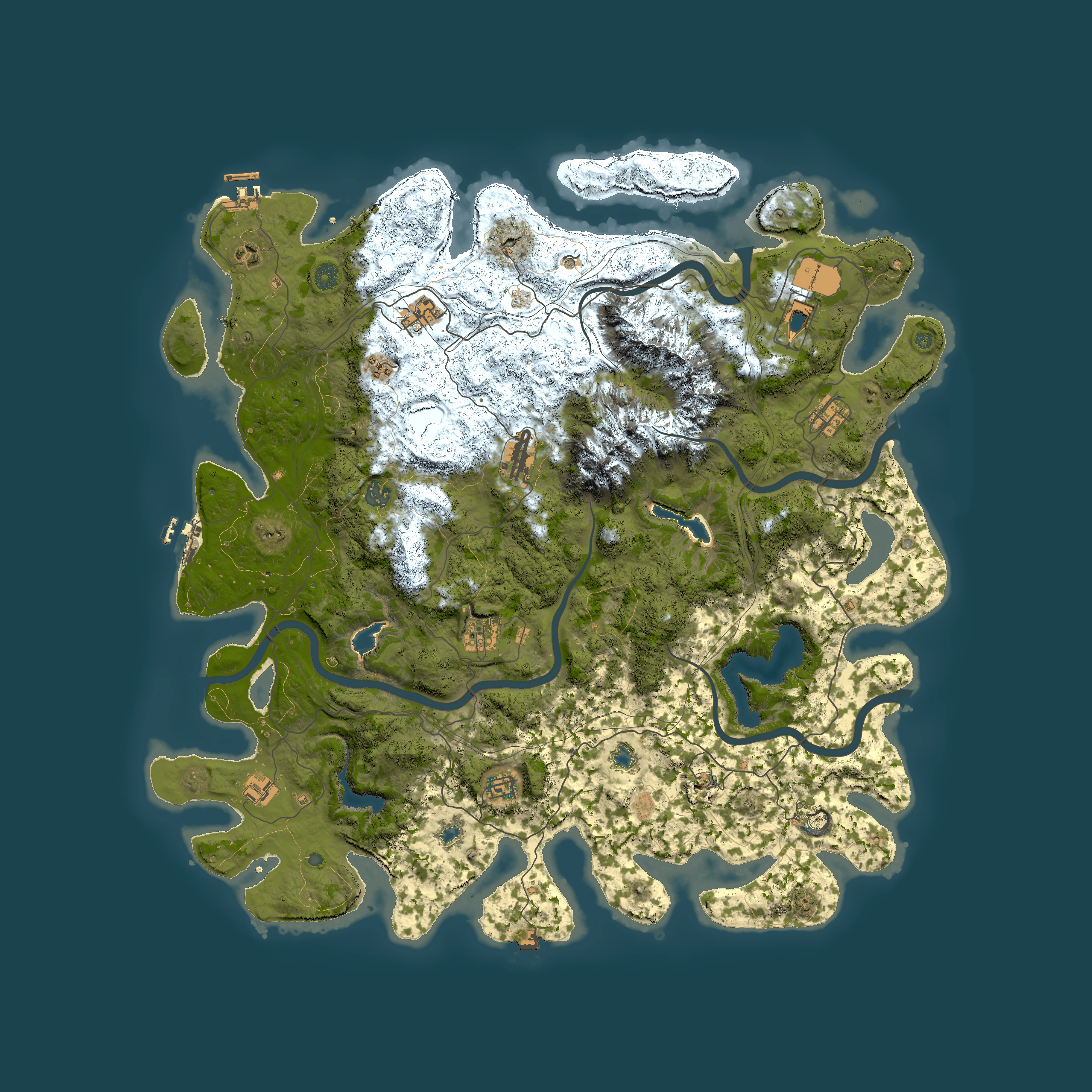 Full top-down render of Rust map seed 870529646, 5000x5000m