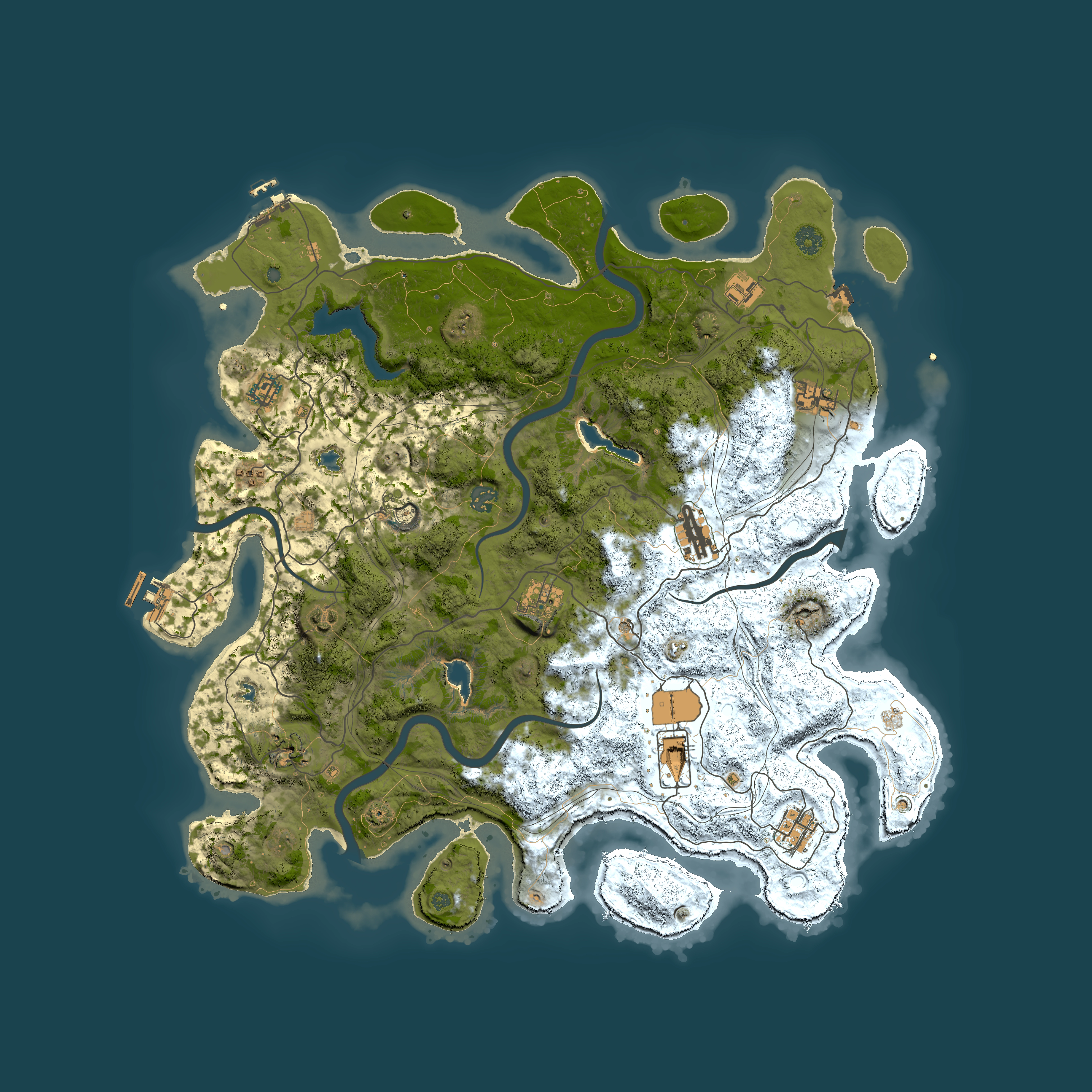 Full top-down render of Rust map seed 1801127465, 4650x4650m