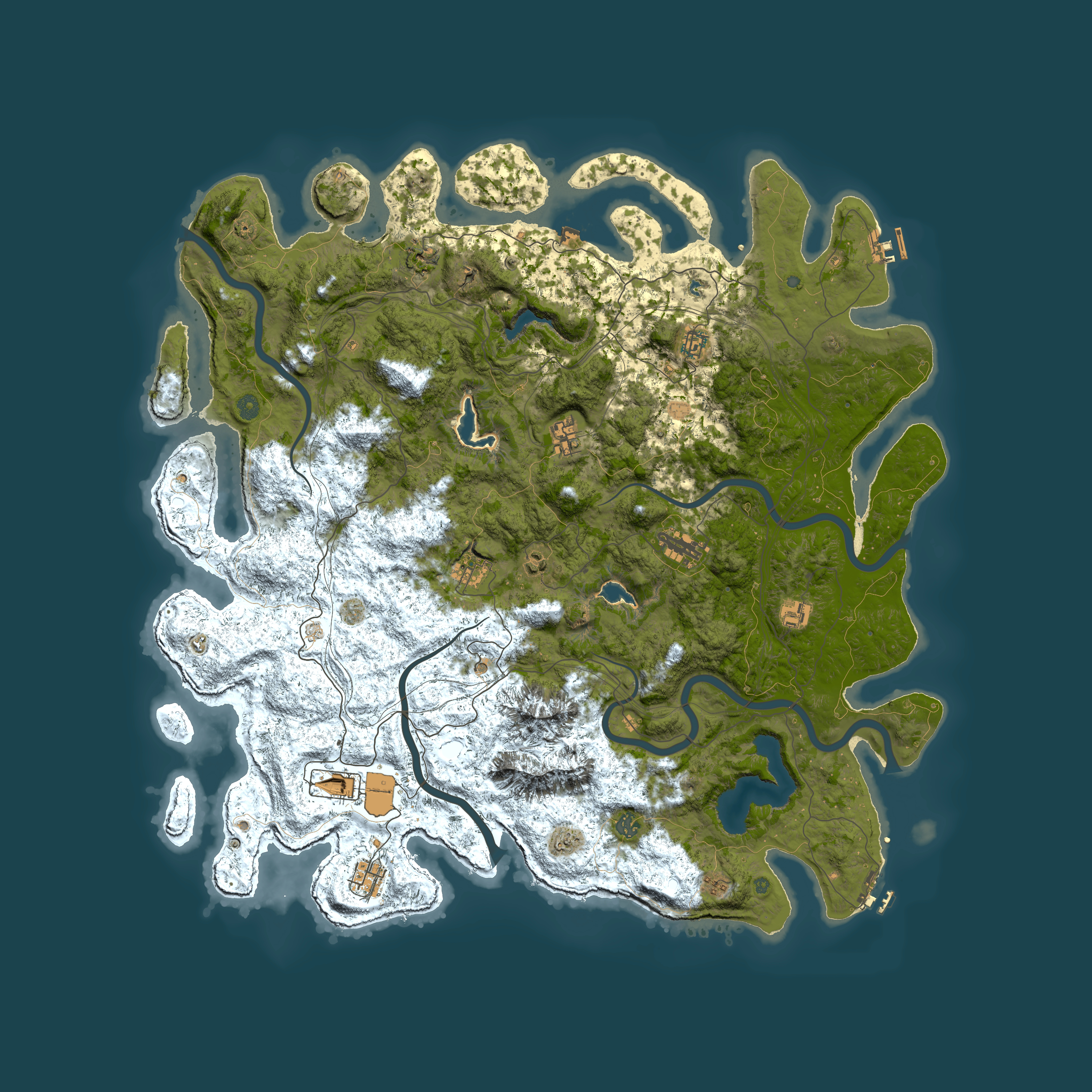 Full top-down render of Rust map seed 1223028316, 5450x5450m